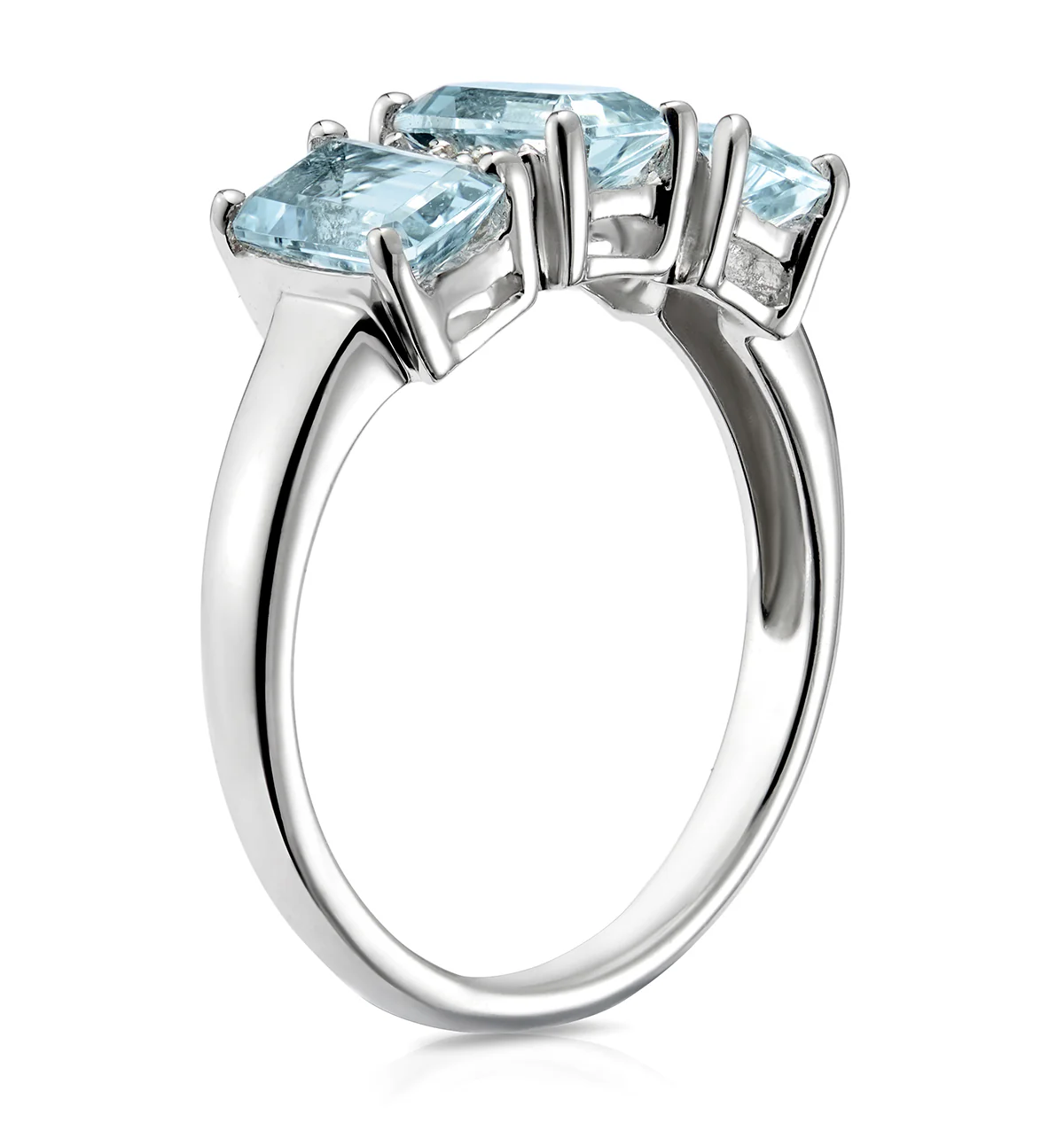 Aquamarine 1.65CT And Diamond 9K White Gold Ring - Image 3