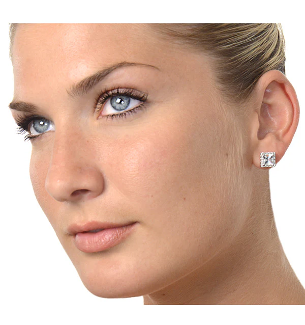 Aquamarine 1.90CT And Diamond 9K White Gold Earrings - Image 3