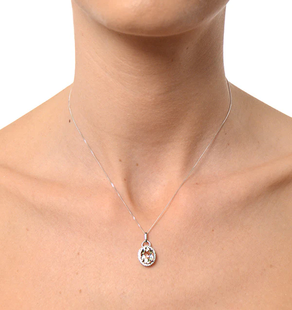 Aquamarine 2.69ct And Diamond 9K White Gold Pendant Necklace - Image 3