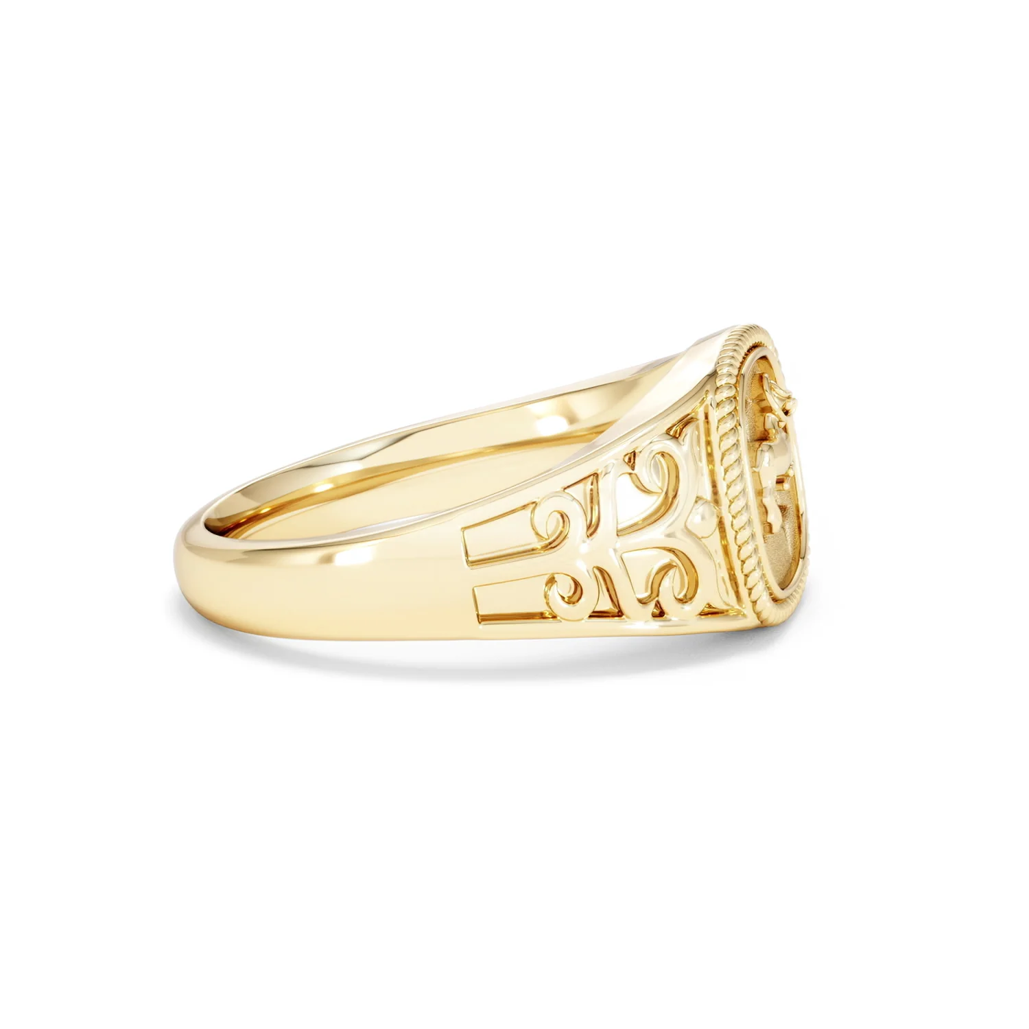 Aries Zodiac 0.01ct Lab Diamond Signet Ring in 18K Gold Vermeil - Image 24