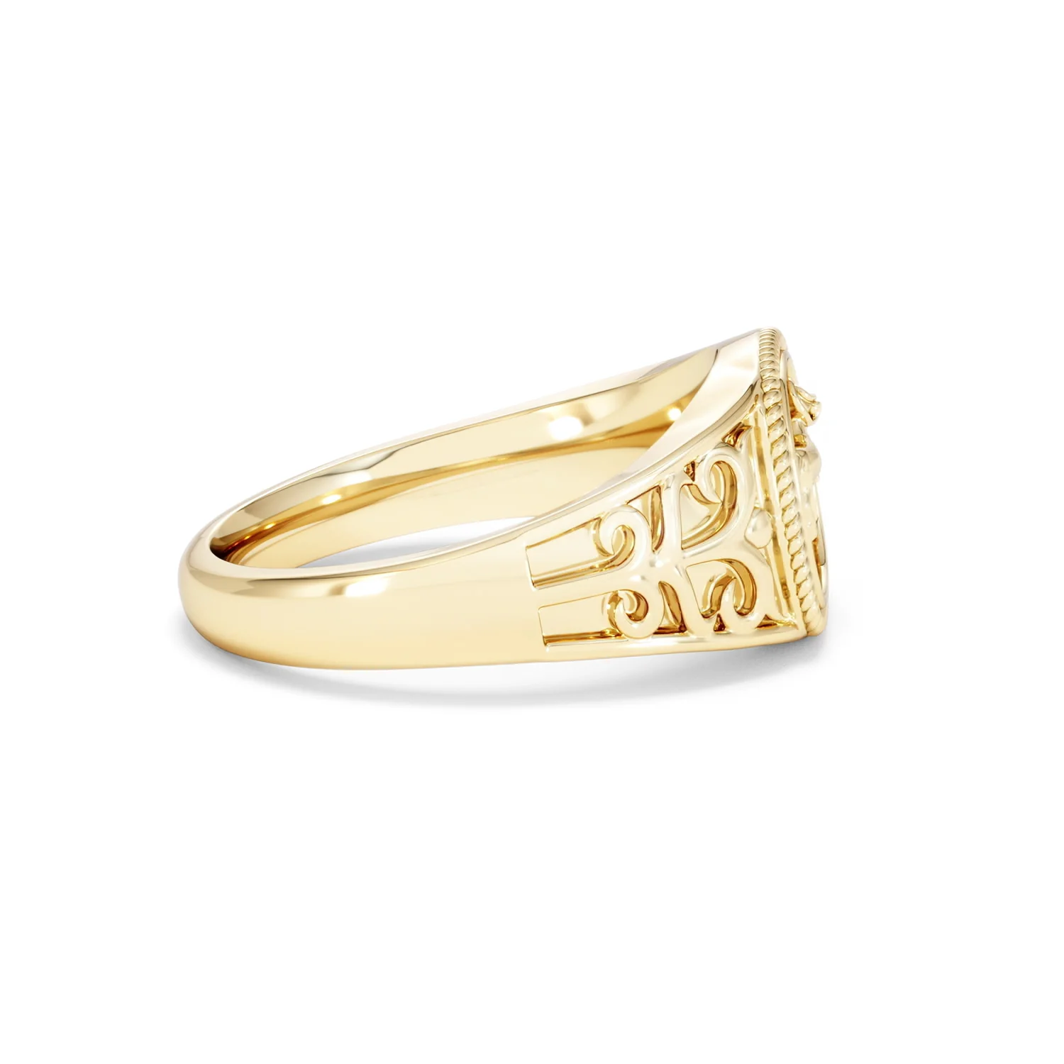Aries Zodiac 0.01ct Lab Diamond Signet Ring in 18K Gold Vermeil - Image 26