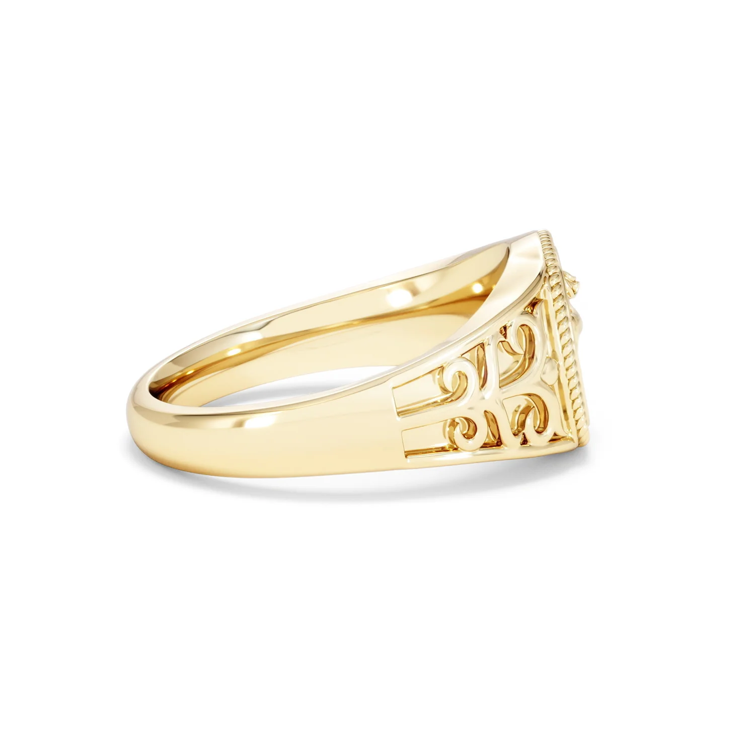 Aries Zodiac 0.01ct Lab Diamond Signet Ring in 18K Gold Vermeil - Image 27