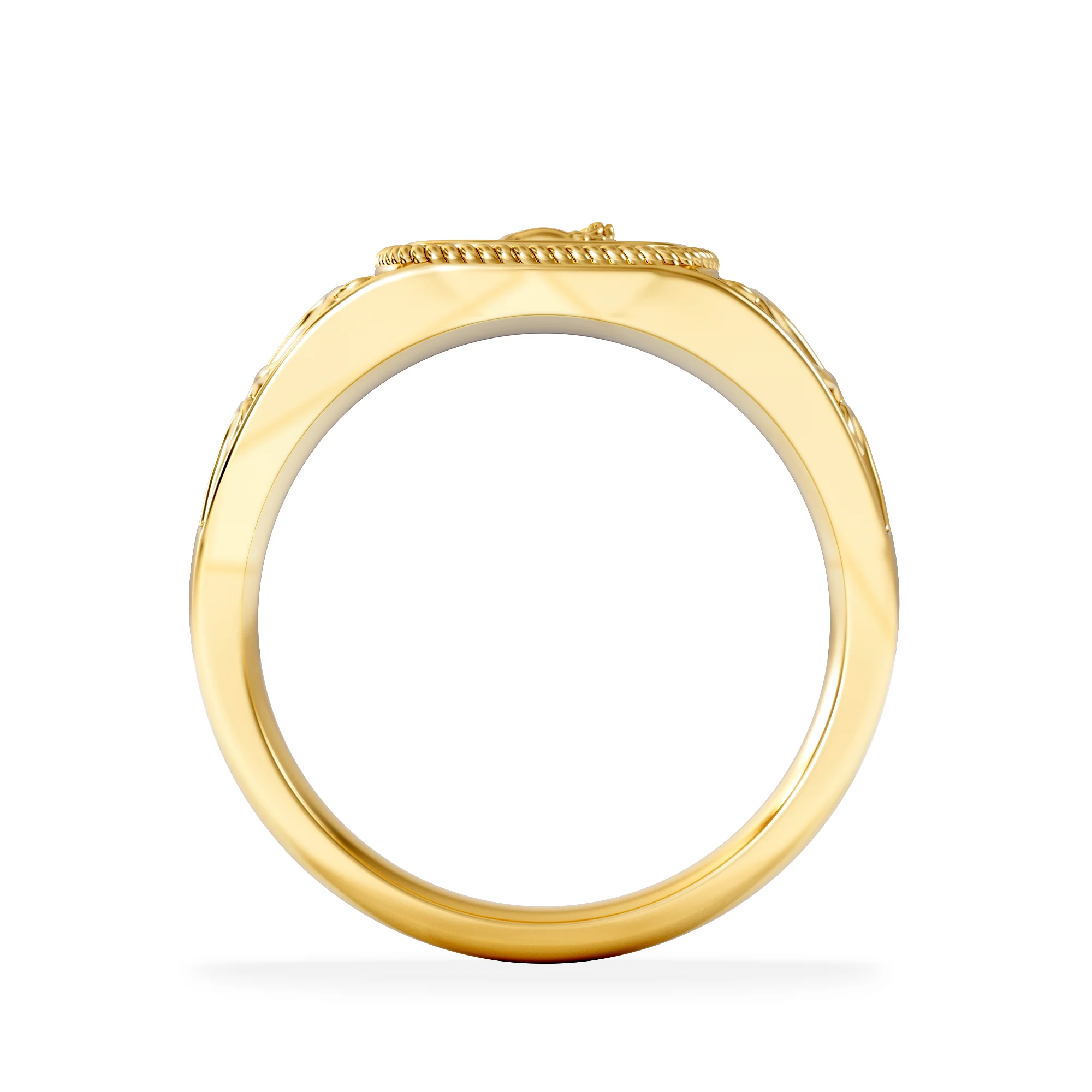 Aries Zodiac 0.01ct Lab Diamond Signet Ring in 18K Gold Vermeil - Image 3