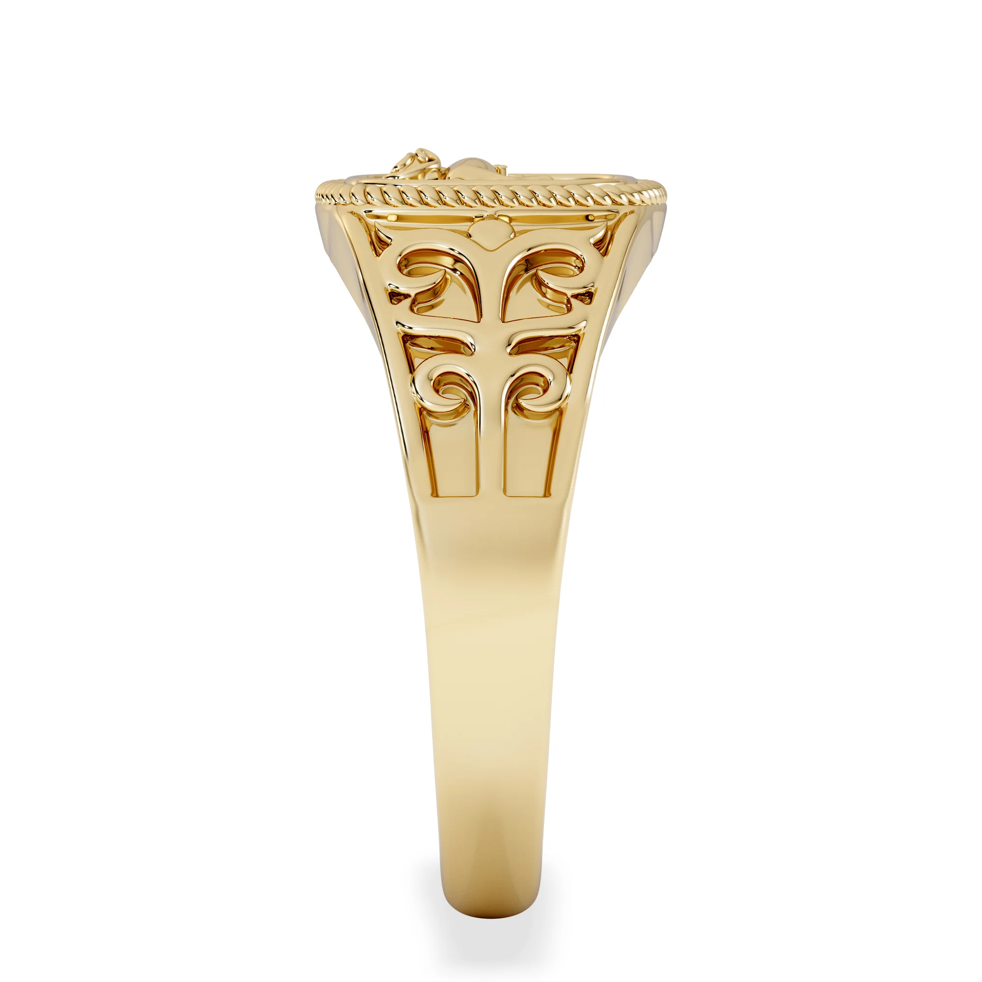 Aries Zodiac 0.01ct Lab Diamond Signet Ring in 18K Gold Vermeil - Image 5