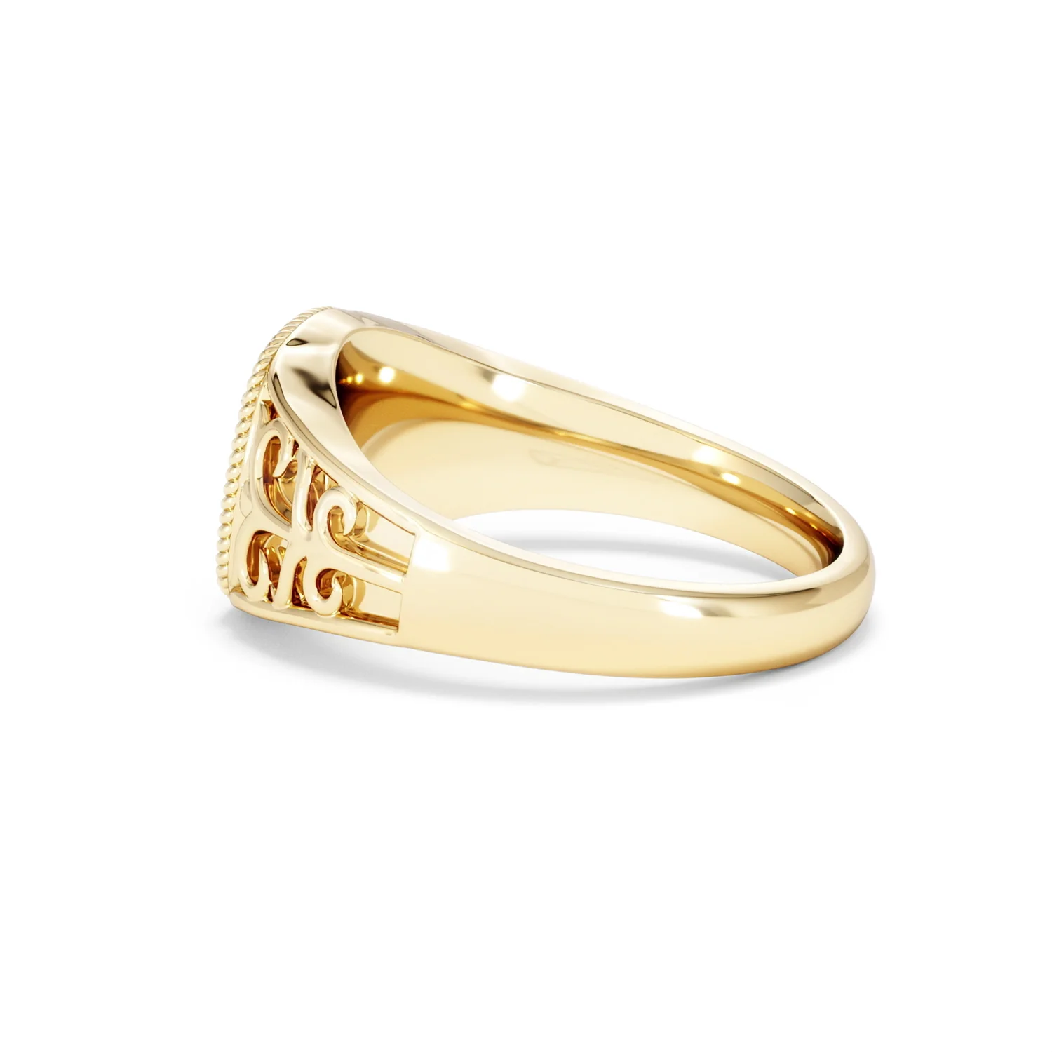 Aries Zodiac 0.01ct Lab Diamond Signet Ring in 18K Gold Vermeil - Image 63