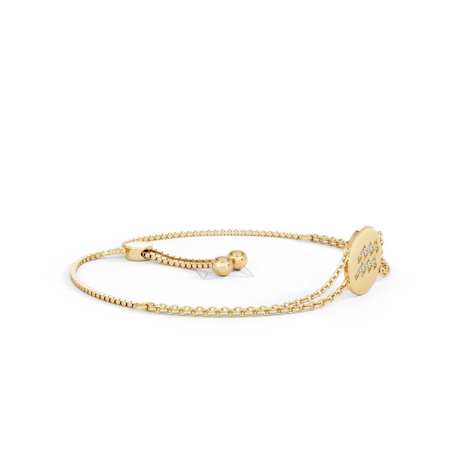 Astrology Aquarius 0.07ct Lab Grown Diamond Adjustable Medallion Bracelet 18K Gold Vermeil - Image 22