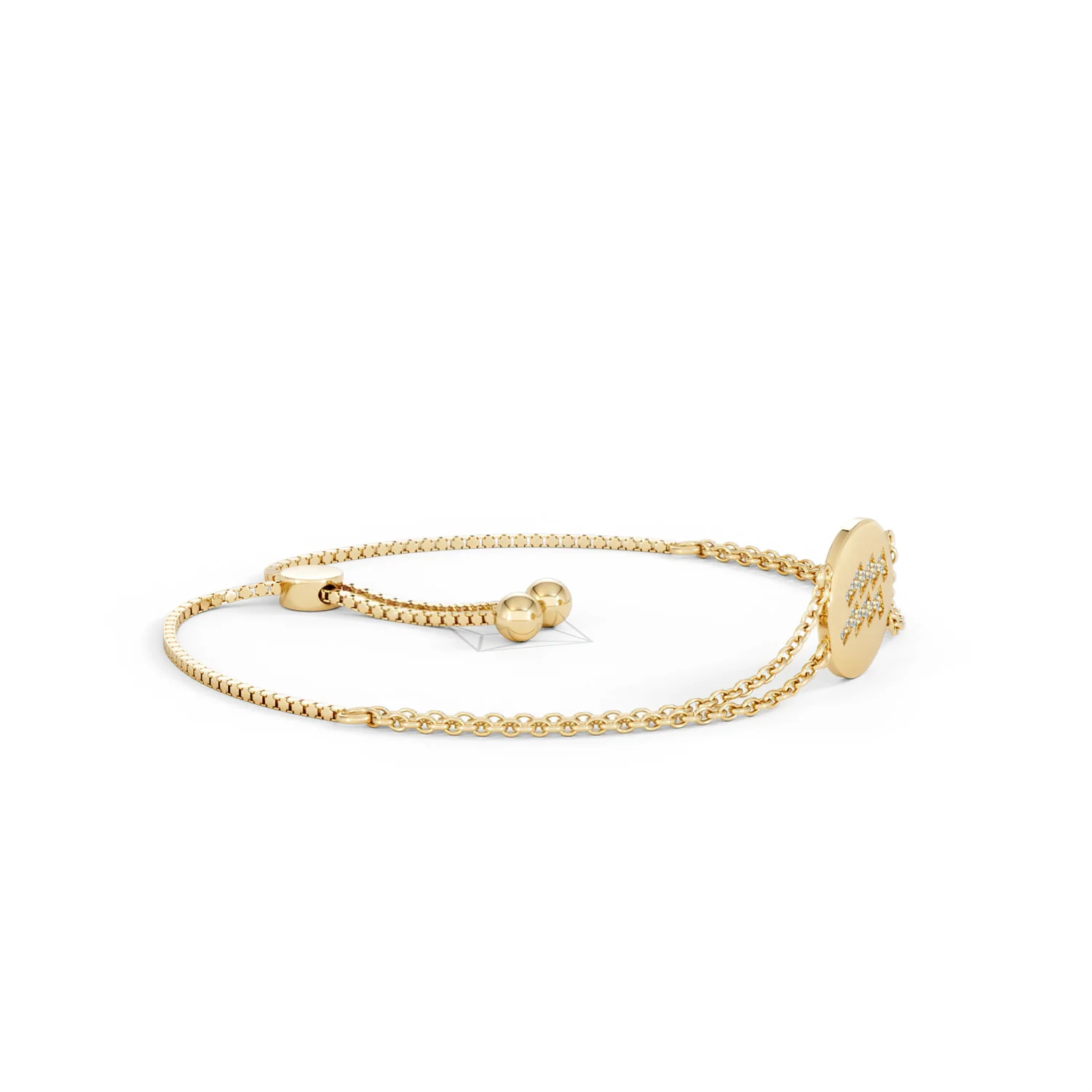 Astrology Aquarius 0.07ct Lab Grown Diamond Adjustable Medallion Bracelet 18K Gold Vermeil - Image 23