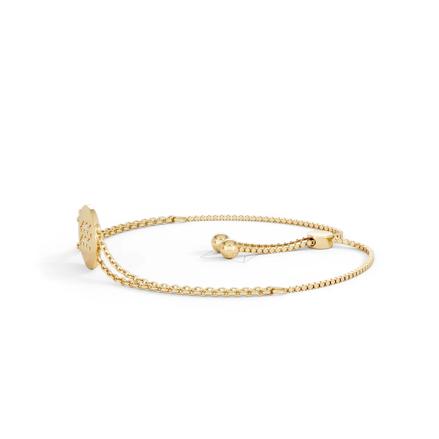 Astrology Aquarius 0.07ct Lab Grown Diamond Adjustable Medallion Bracelet 18K Gold Vermeil - Image 73