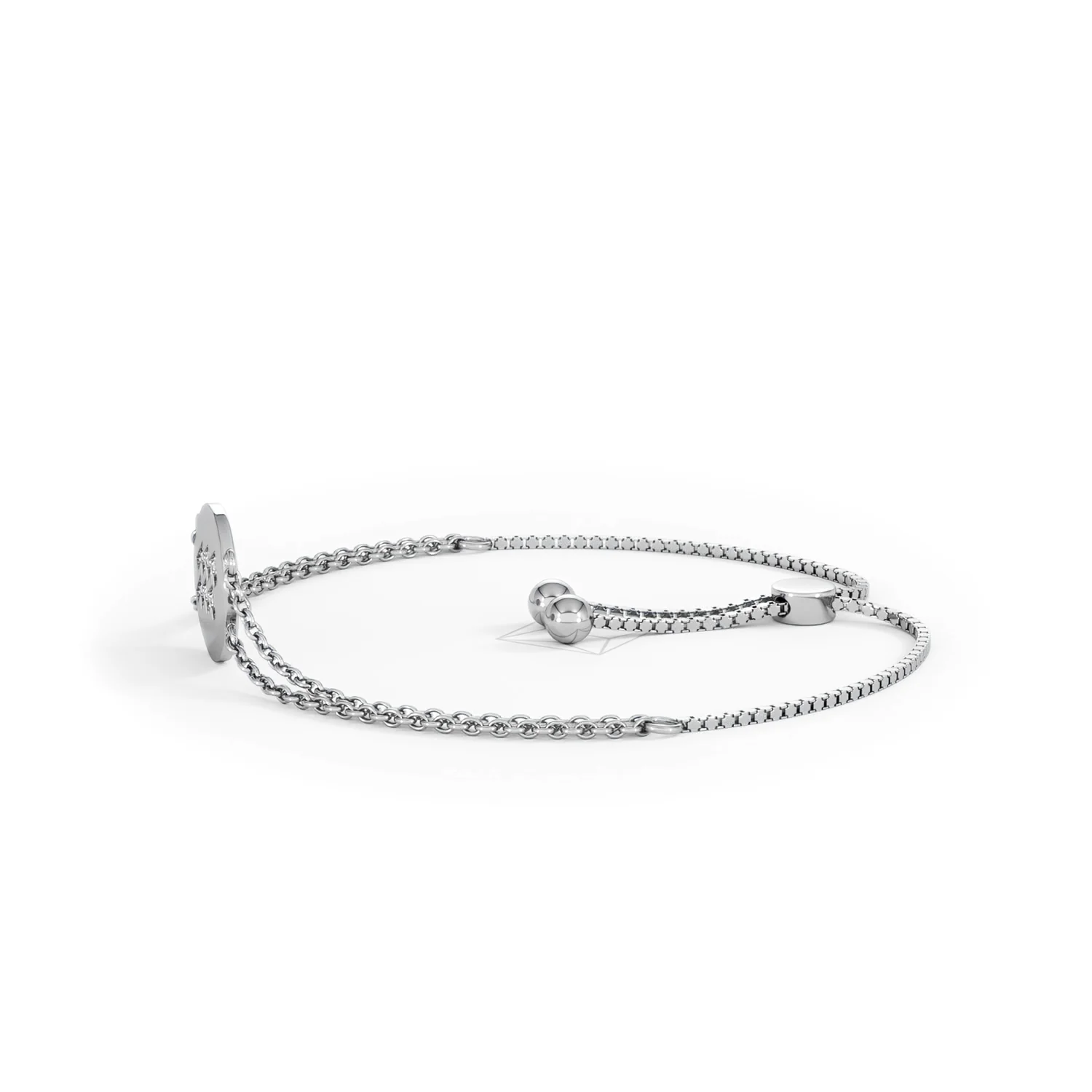 Astrology Aquarius 0.07ct Lab Grown Diamond Adjustable Medallion Bracelet Sterling Silver - Image 72