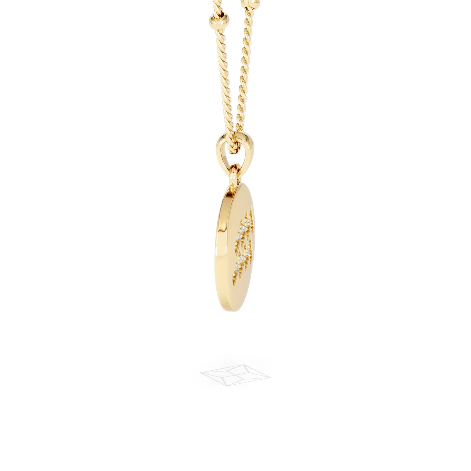 Astrology Aquarius 0.07ct Lab Grown Diamond Medallion Pendant Necklace in 18K Gold Vermeil - Image 26