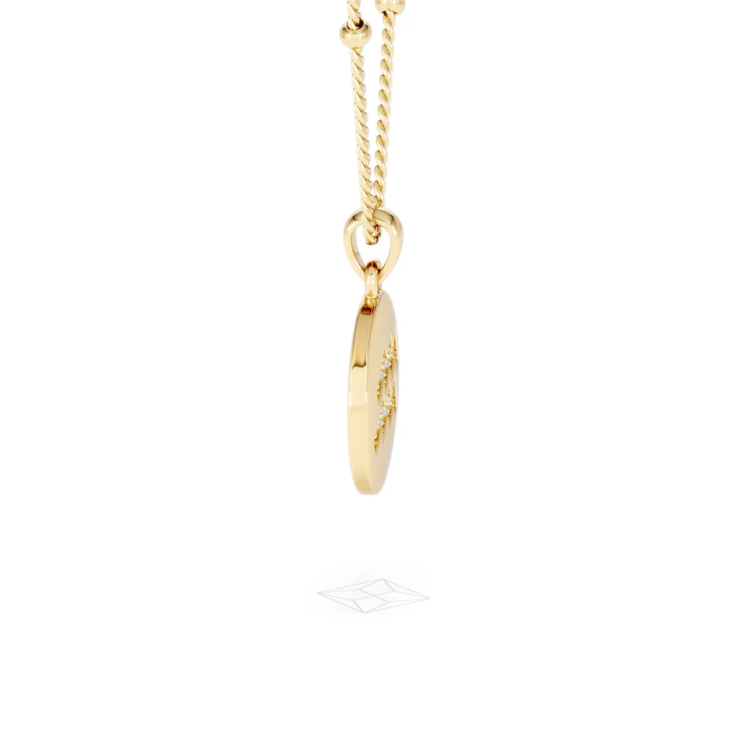 Astrology Aquarius 0.07ct Lab Grown Diamond Medallion Pendant Necklace in 18K Gold Vermeil - Image 27
