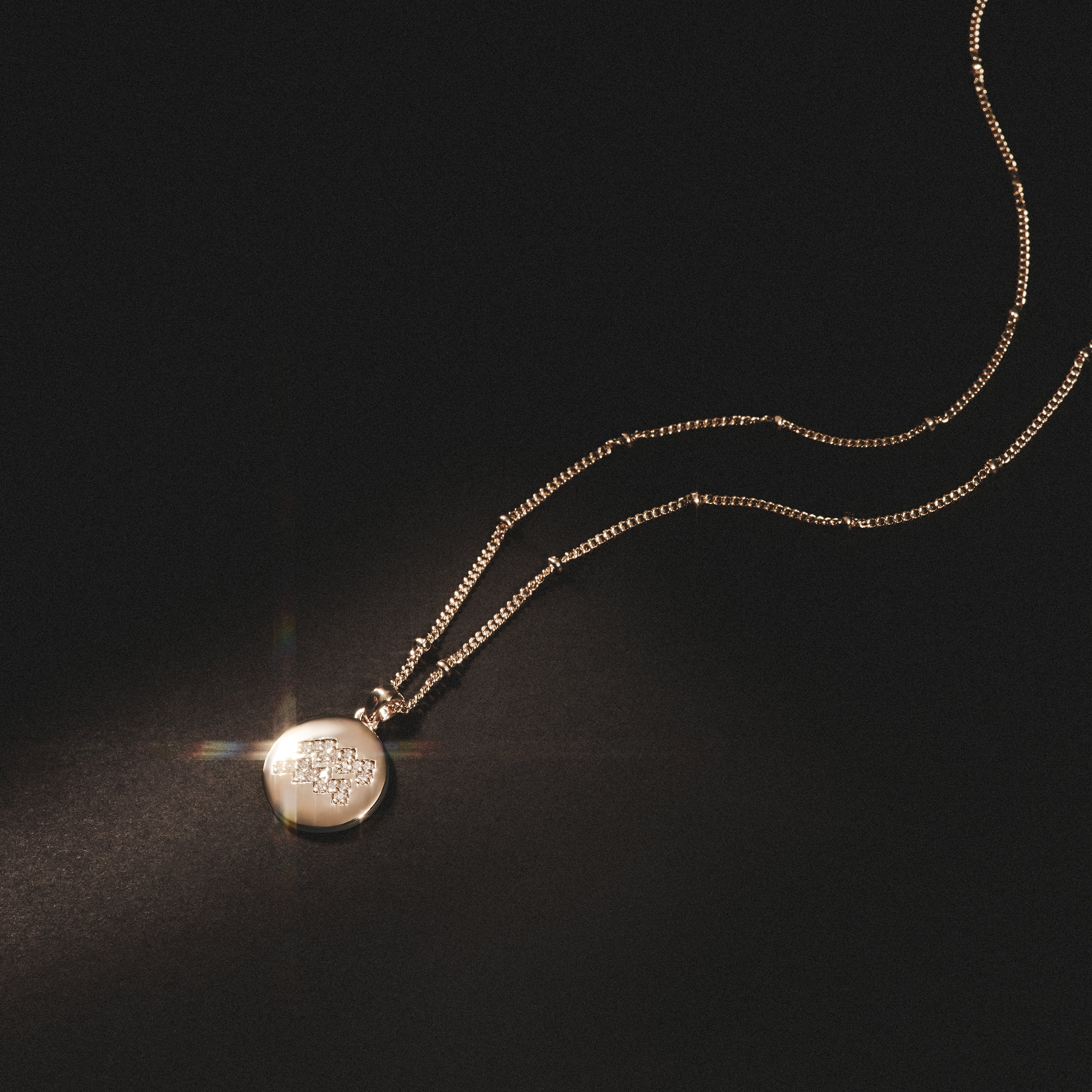 Astrology Aquarius 0.07ct Lab Grown Diamond Medallion Pendant Necklace in 18K Gold Vermeil - Image 8