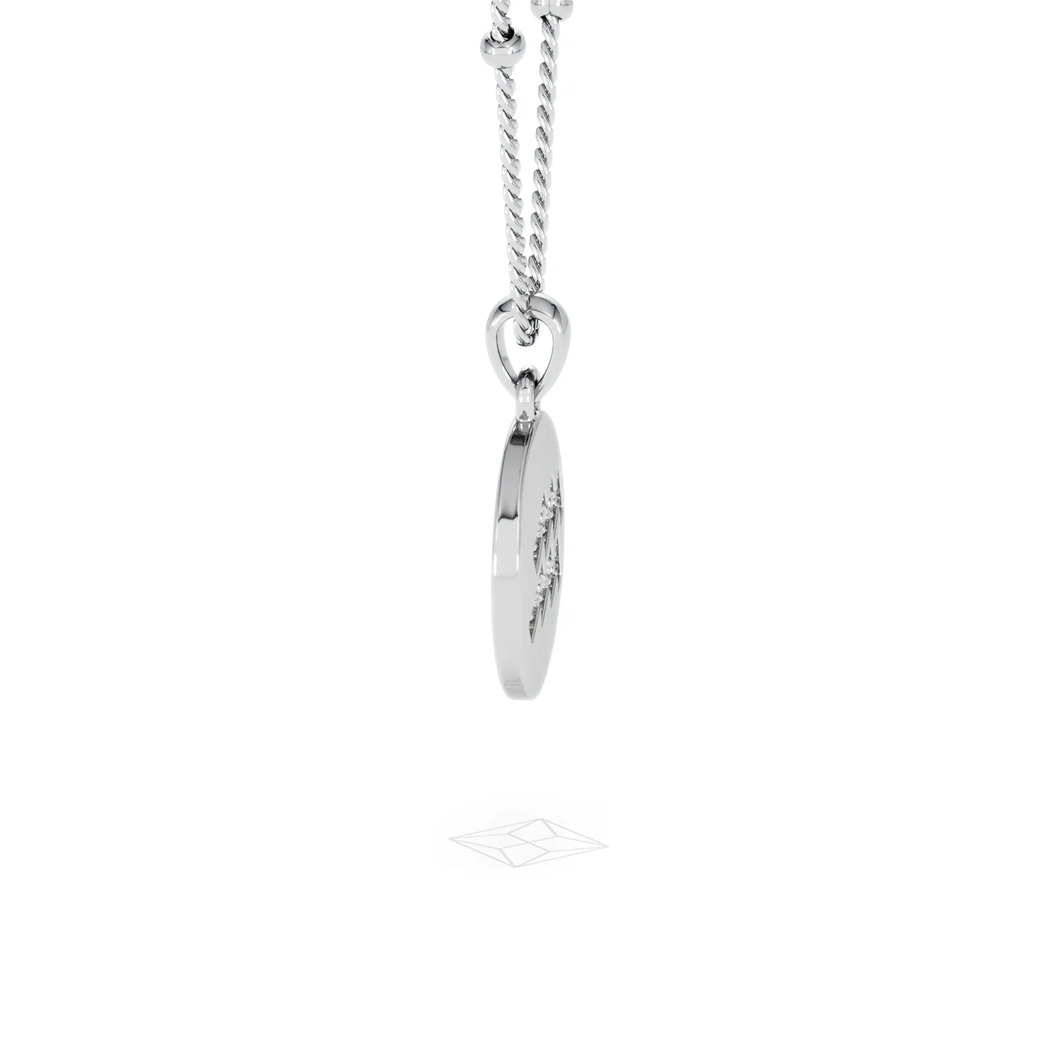 Astrology Aquarius 0.07ct Lab Grown Diamond Medallion Pendant Necklace in Sterling Silver - Image 27