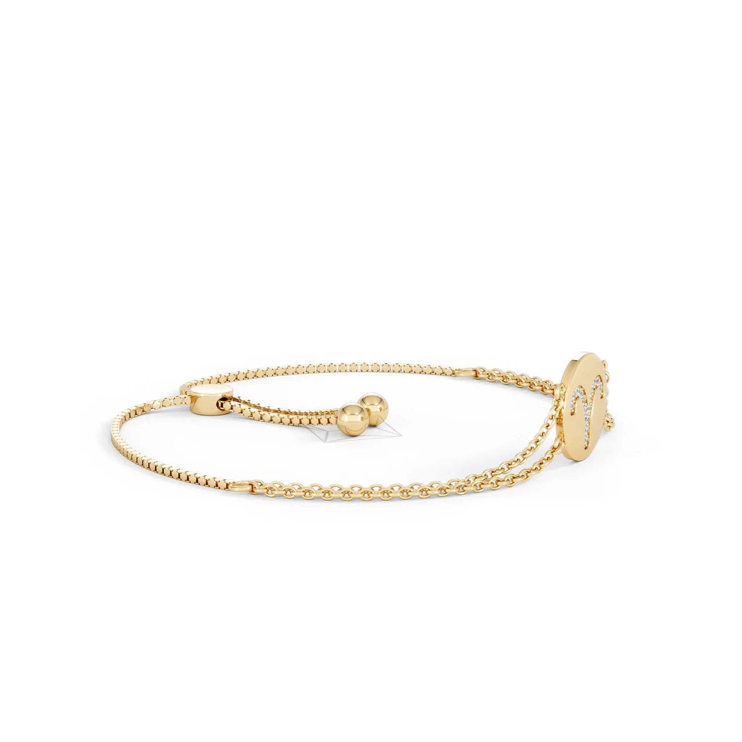 Astrology Aries 0.07ct Lab Grown Diamond Adjustable Medallion Bracelet 18K Gold Vermeil - Image 23