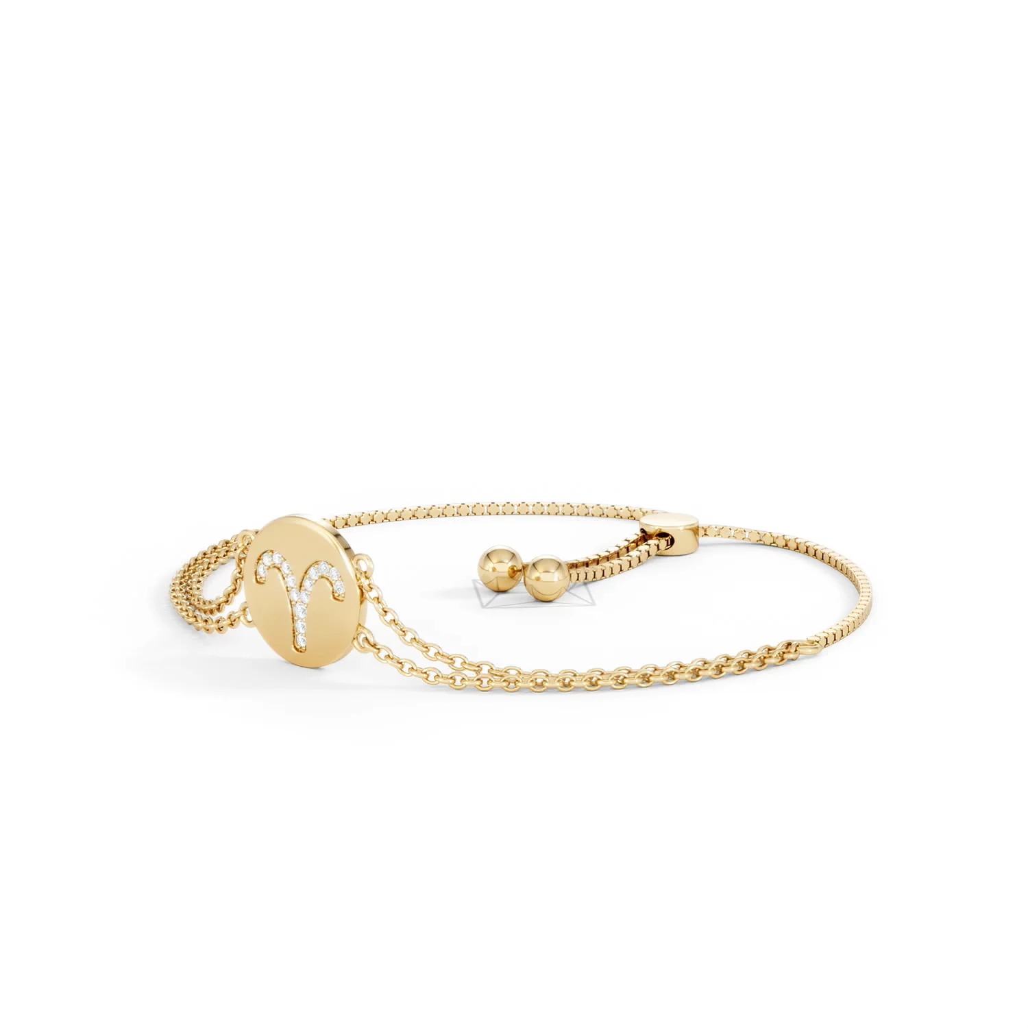 Astrology Aries 0.07ct Lab Grown Diamond Adjustable Medallion Bracelet 18K Gold Vermeil - Image 80