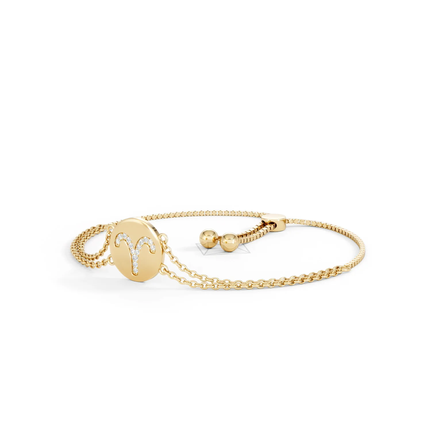 Astrology Aries 0.07ct Lab Grown Diamond Adjustable Medallion Bracelet 18K Gold Vermeil - Image 81