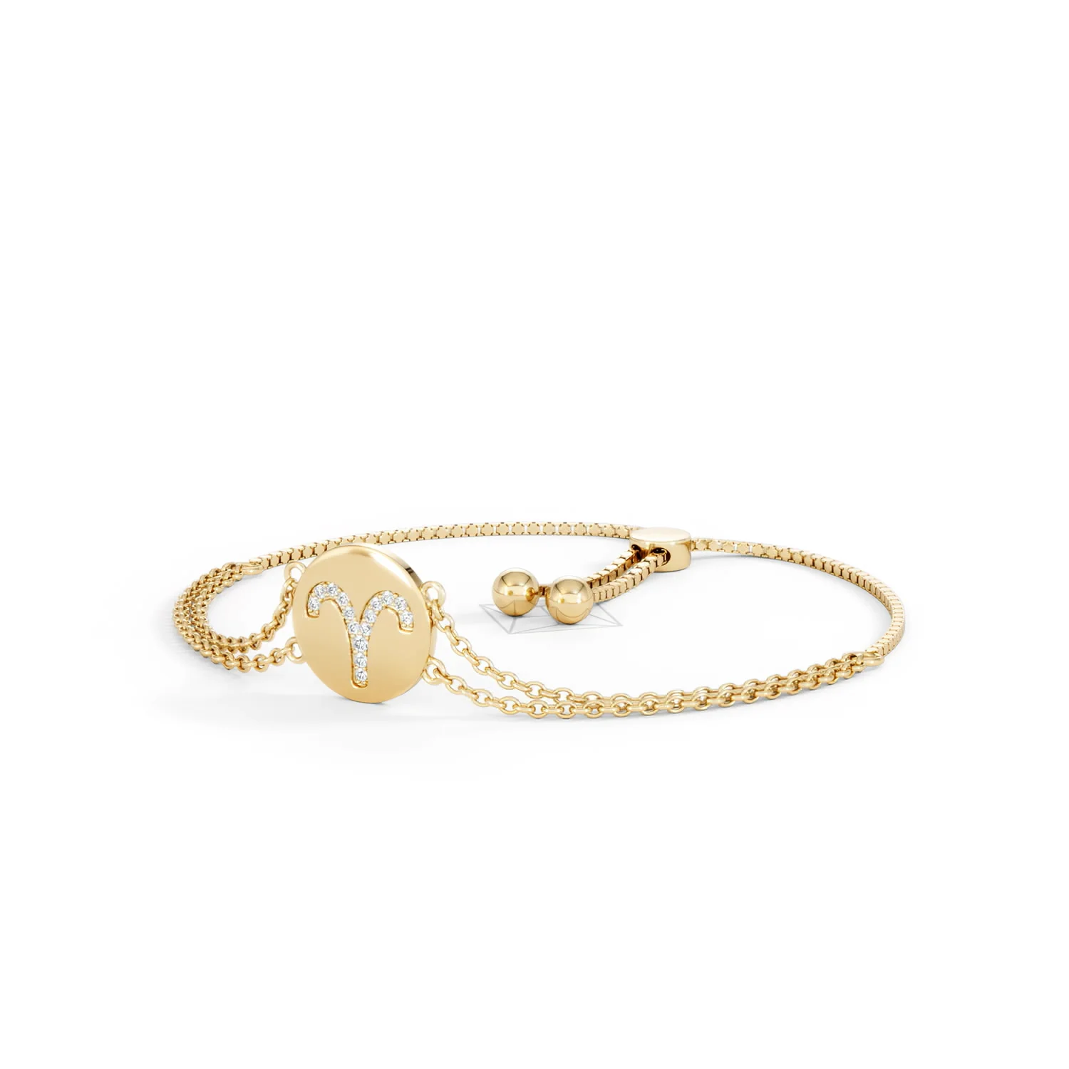 Astrology Aries 0.07ct Lab Grown Diamond Adjustable Medallion Bracelet 18K Gold Vermeil - Image 82
