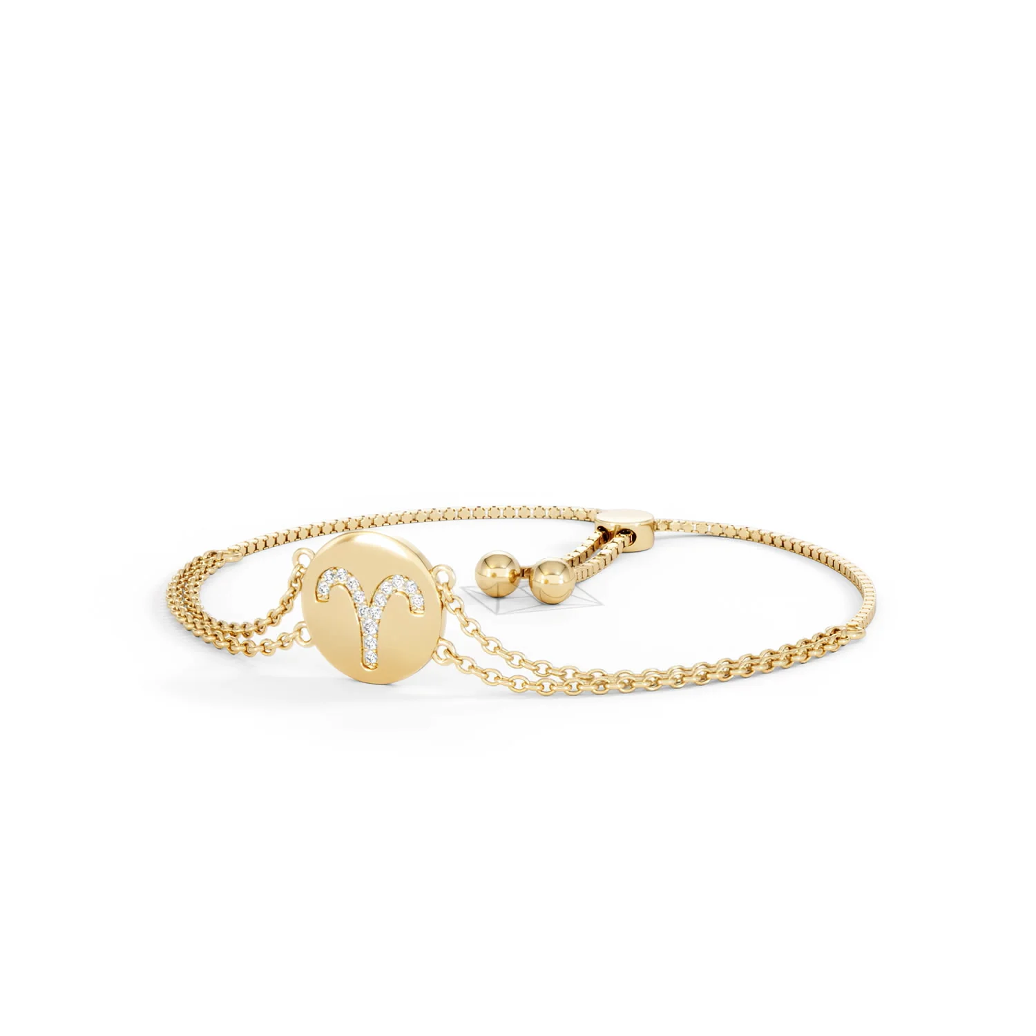 Astrology Aries 0.07ct Lab Grown Diamond Adjustable Medallion Bracelet 18K Gold Vermeil - Image 83