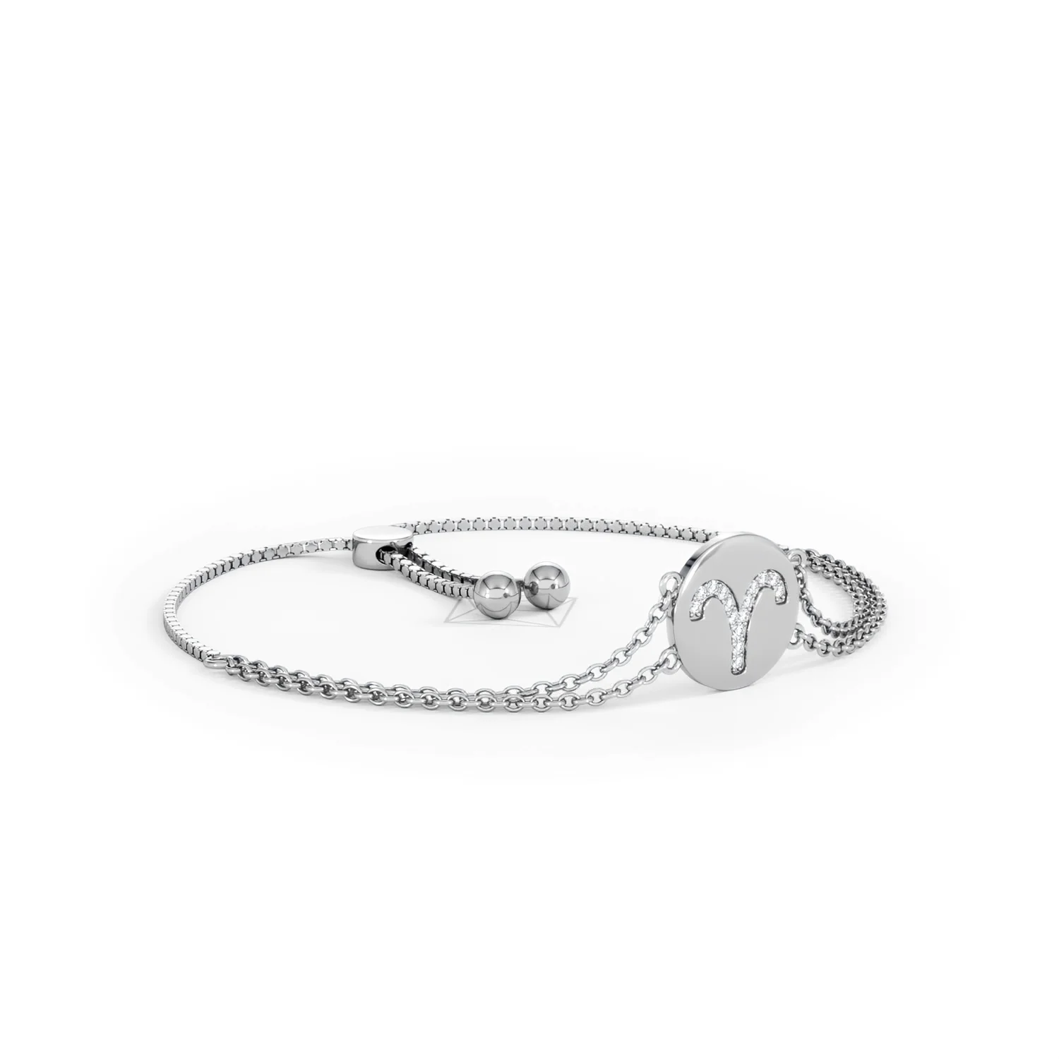 Astrology Aries 0.07ct Lab Grown Diamond Adjustable Medallion Bracelet Sterling Silver - Image 17