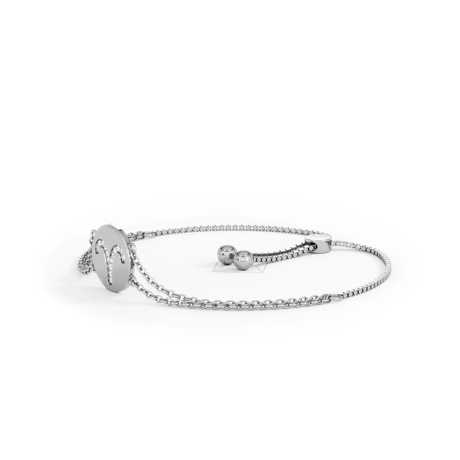 Astrology Aries 0.07ct Lab Grown Diamond Adjustable Medallion Bracelet Sterling Silver - Image 77