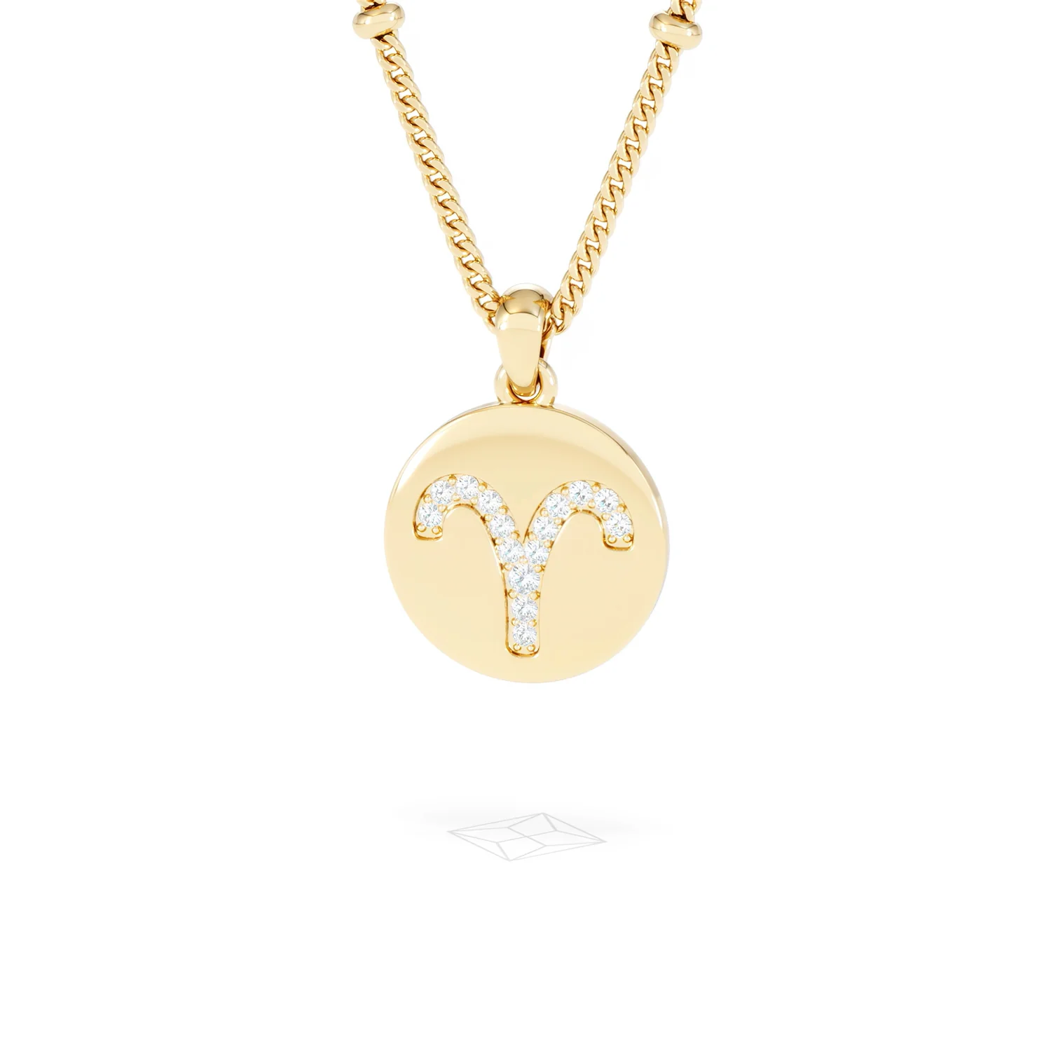 Astrology Aries 0.07ct Lab Grown Diamond Medallion Pendant Necklace in 18K Gold Vermeil - Image 11