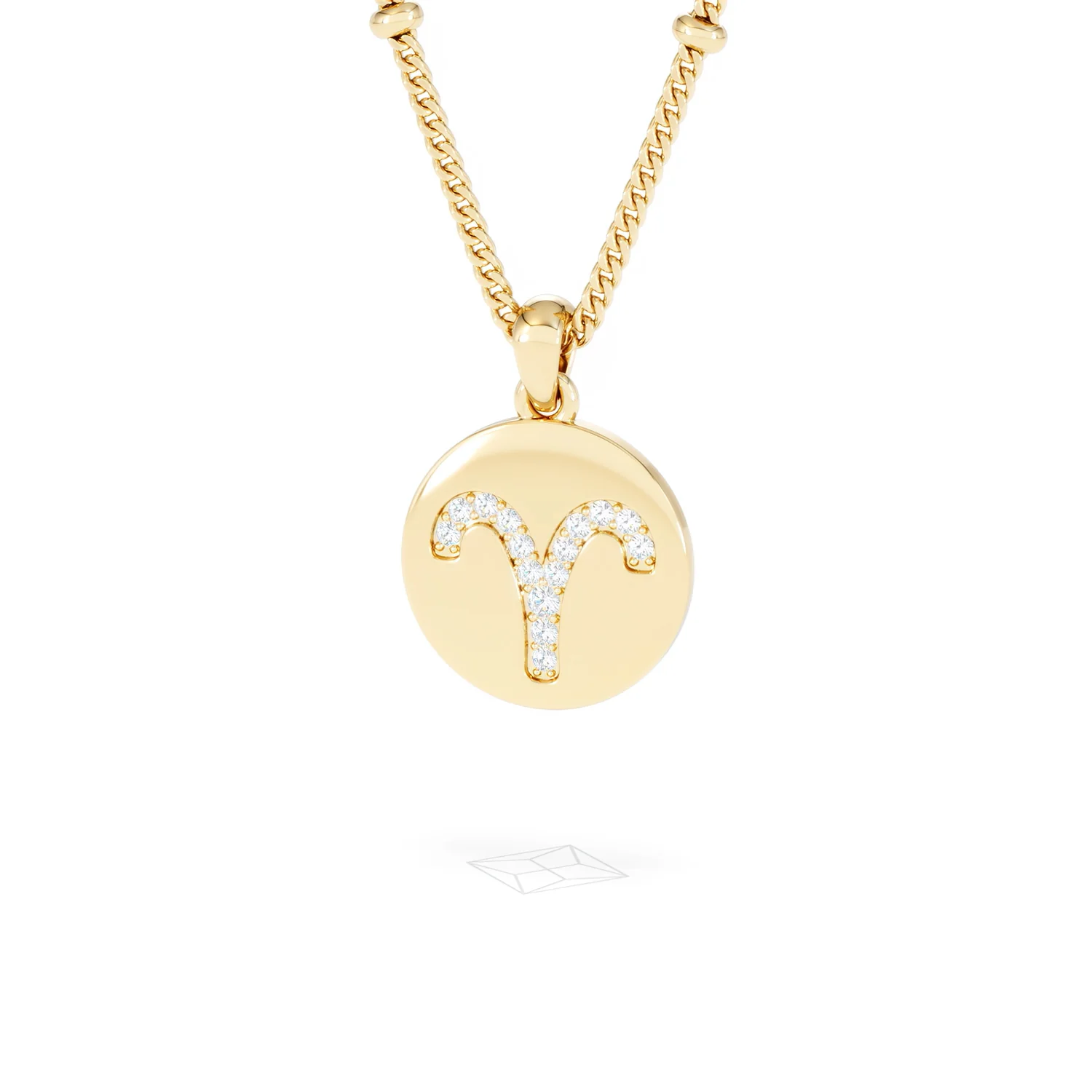 Astrology Aries 0.07ct Lab Grown Diamond Medallion Pendant Necklace in 18K Gold Vermeil - Image 12