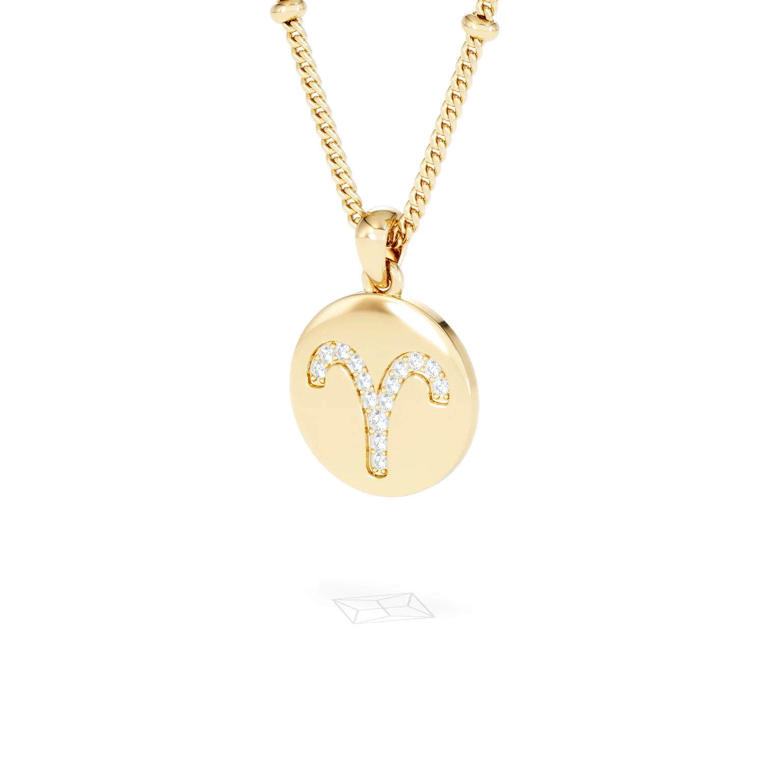 Astrology Aries 0.07ct Lab Grown Diamond Medallion Pendant Necklace in 18K Gold Vermeil - Image 15