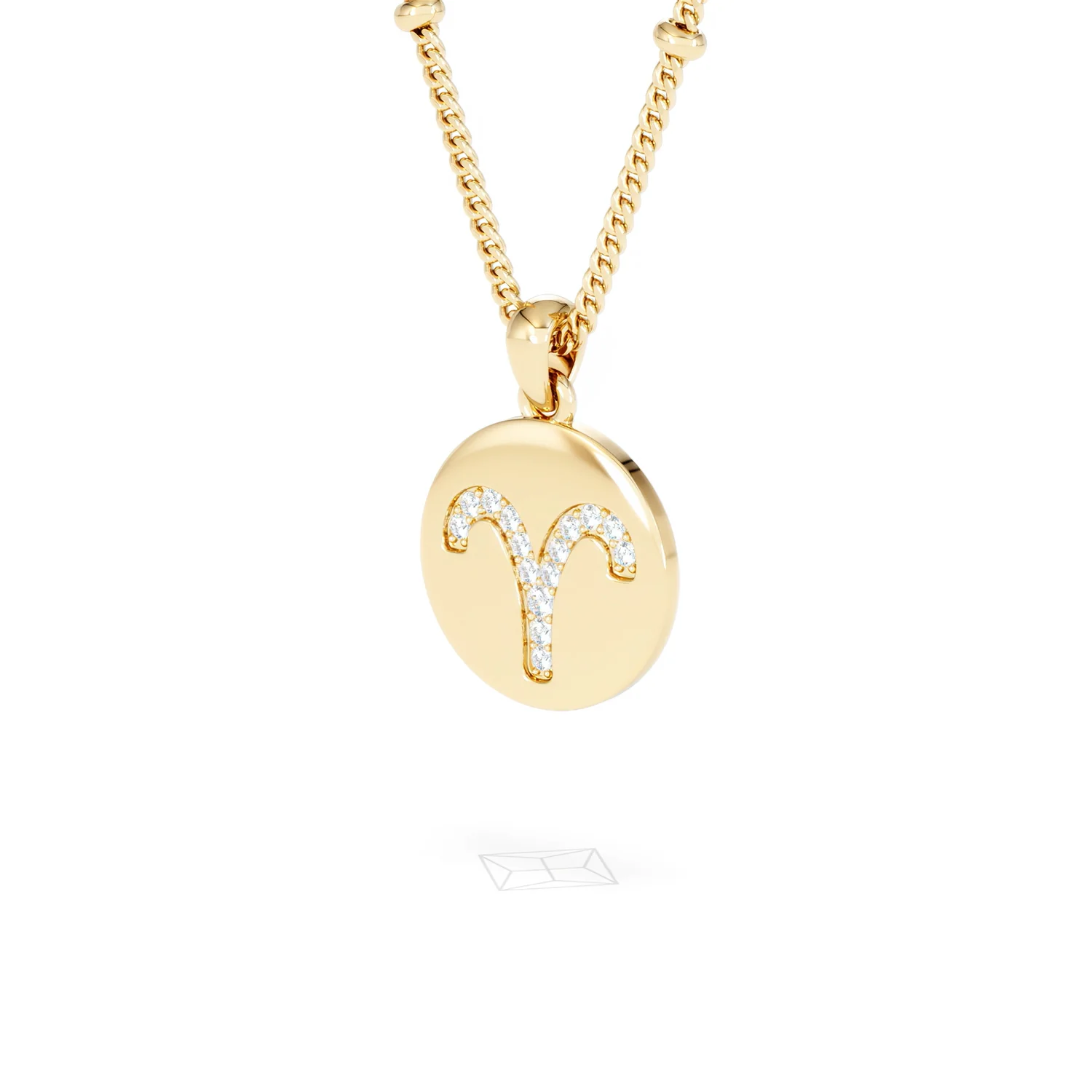 Astrology Aries 0.07ct Lab Grown Diamond Medallion Pendant Necklace in 18K Gold Vermeil - Image 16