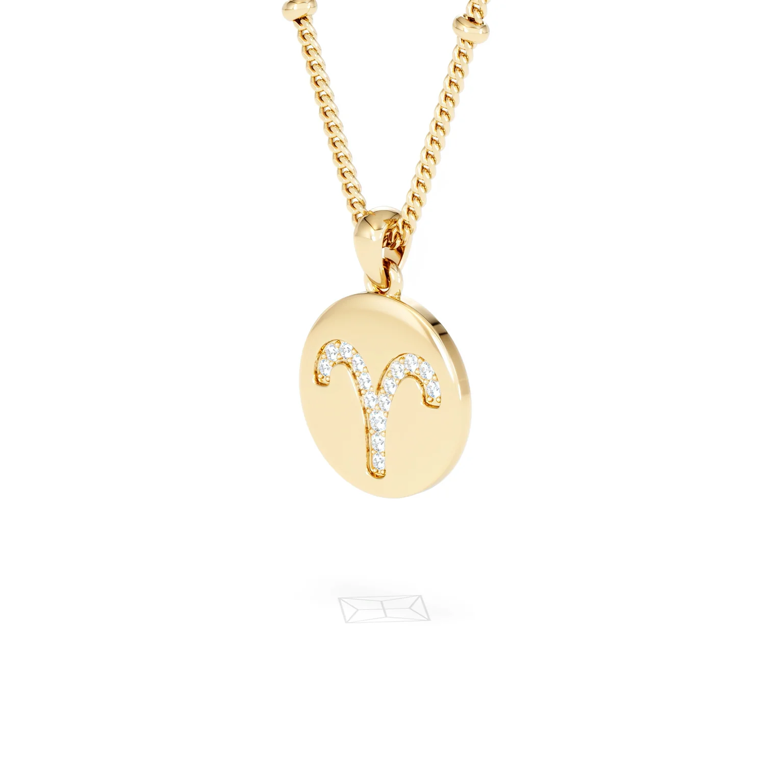 Astrology Aries 0.07ct Lab Grown Diamond Medallion Pendant Necklace in 18K Gold Vermeil - Image 17