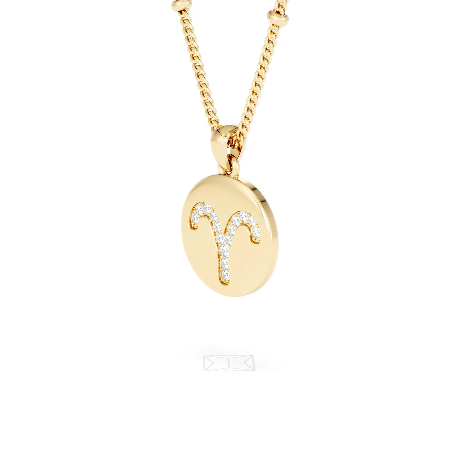 Astrology Aries 0.07ct Lab Grown Diamond Medallion Pendant Necklace in 18K Gold Vermeil - Image 18