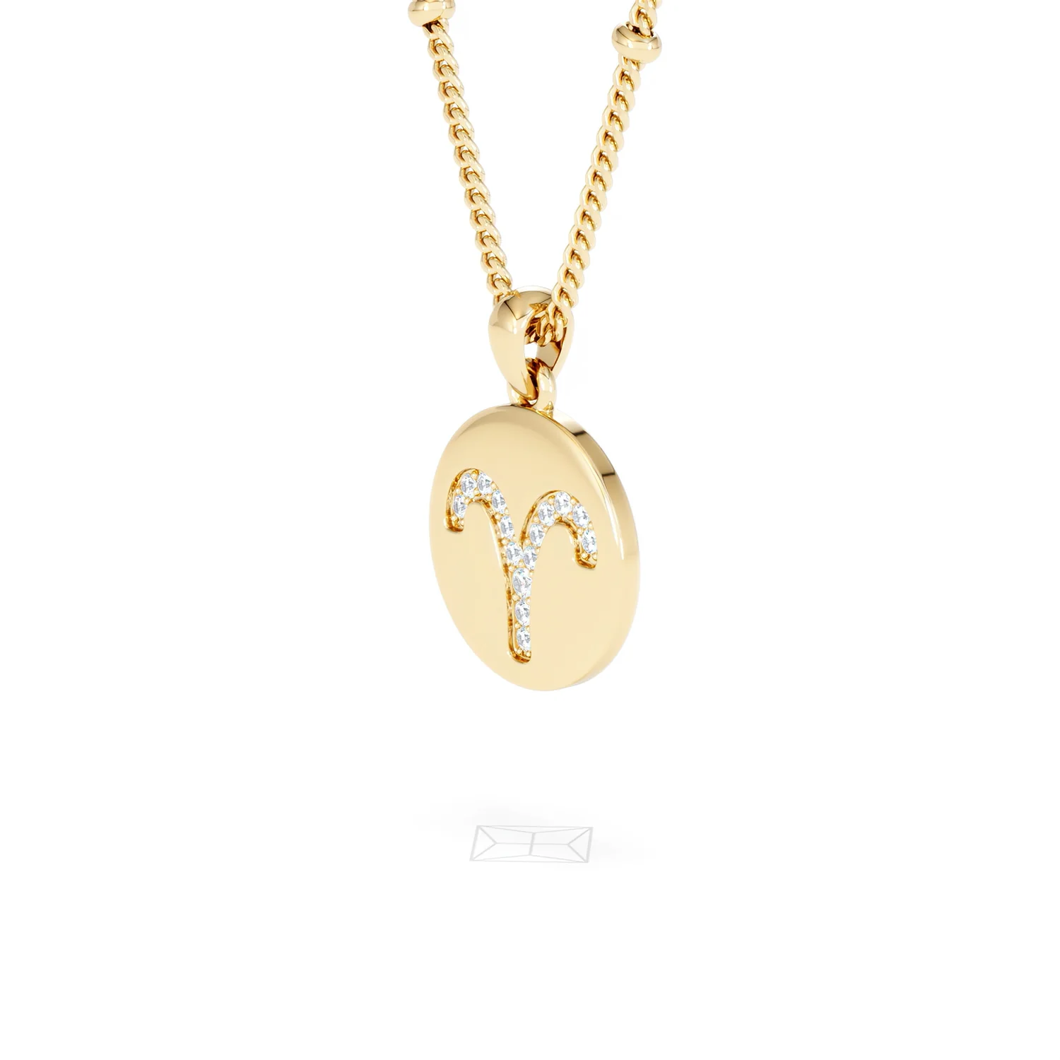 Astrology Aries 0.07ct Lab Grown Diamond Medallion Pendant Necklace in 18K Gold Vermeil - Image 19