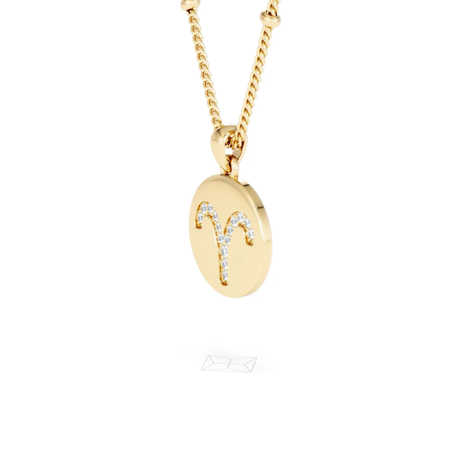 Astrology Aries 0.07ct Lab Grown Diamond Medallion Pendant Necklace in 18K Gold Vermeil - Image 20