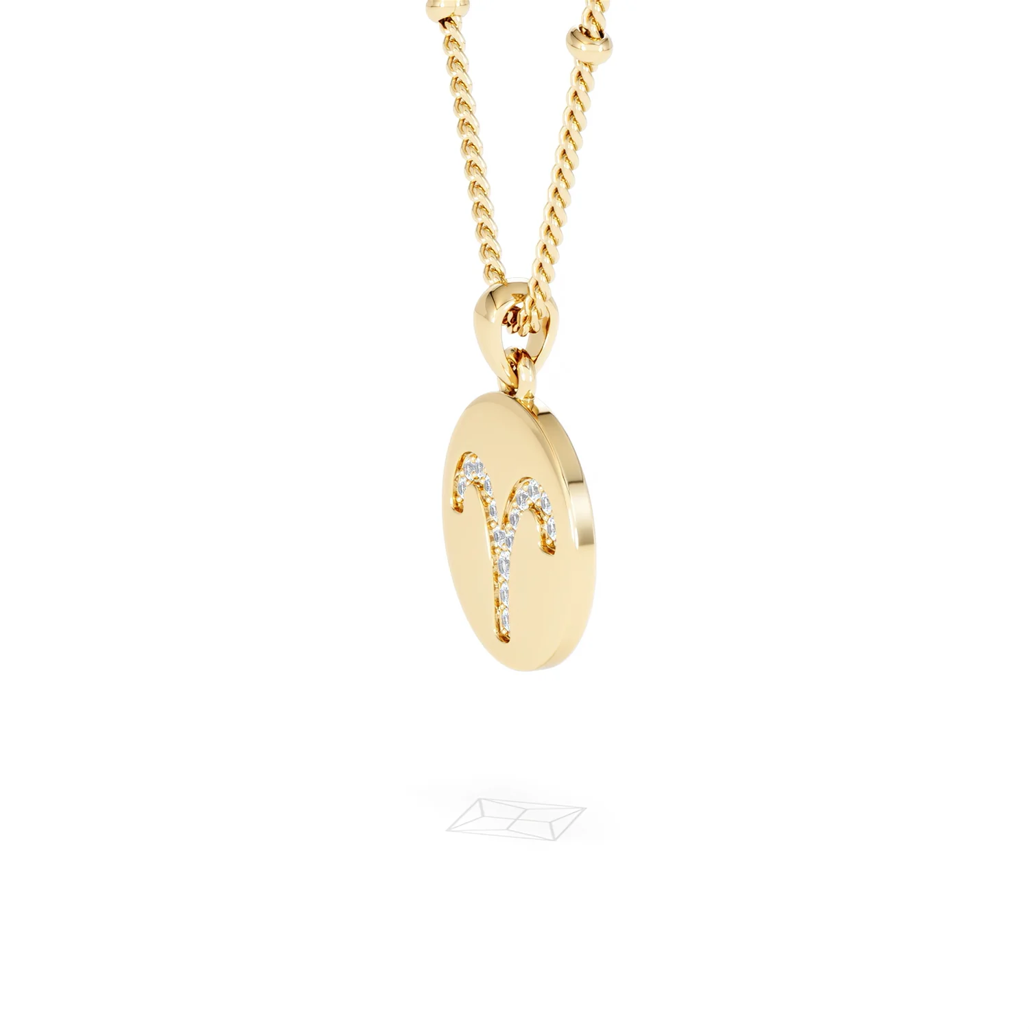 Astrology Aries 0.07ct Lab Grown Diamond Medallion Pendant Necklace in 18K Gold Vermeil - Image 22