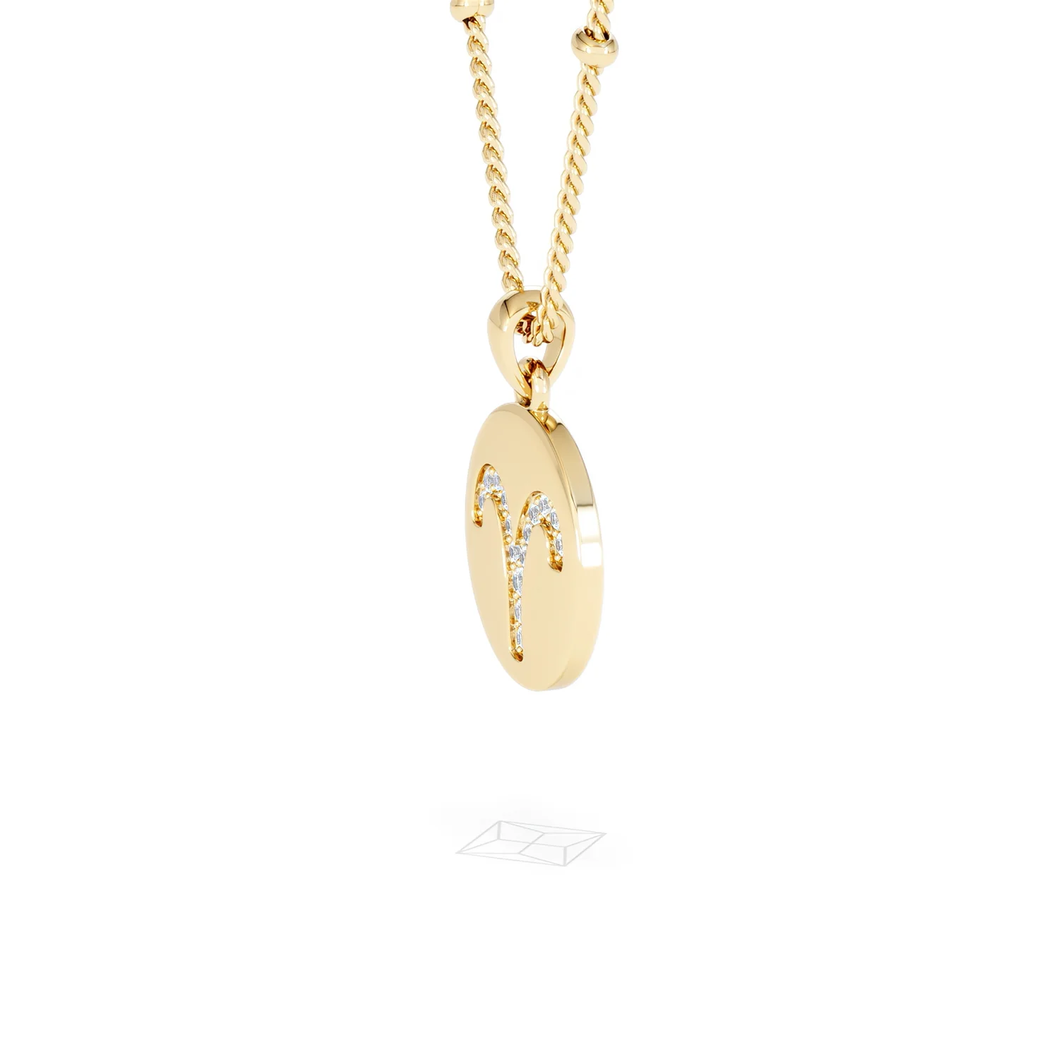 Astrology Aries 0.07ct Lab Grown Diamond Medallion Pendant Necklace in 18K Gold Vermeil - Image 23
