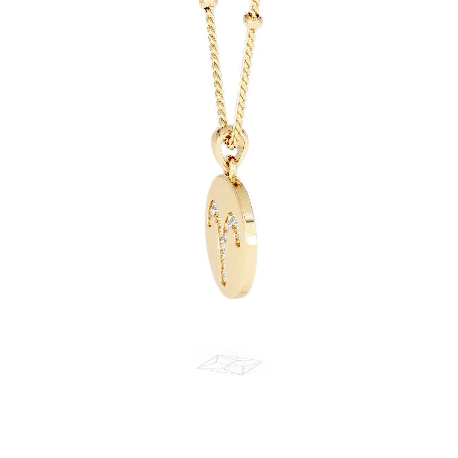 Astrology Aries 0.07ct Lab Grown Diamond Medallion Pendant Necklace in 18K Gold Vermeil - Image 24