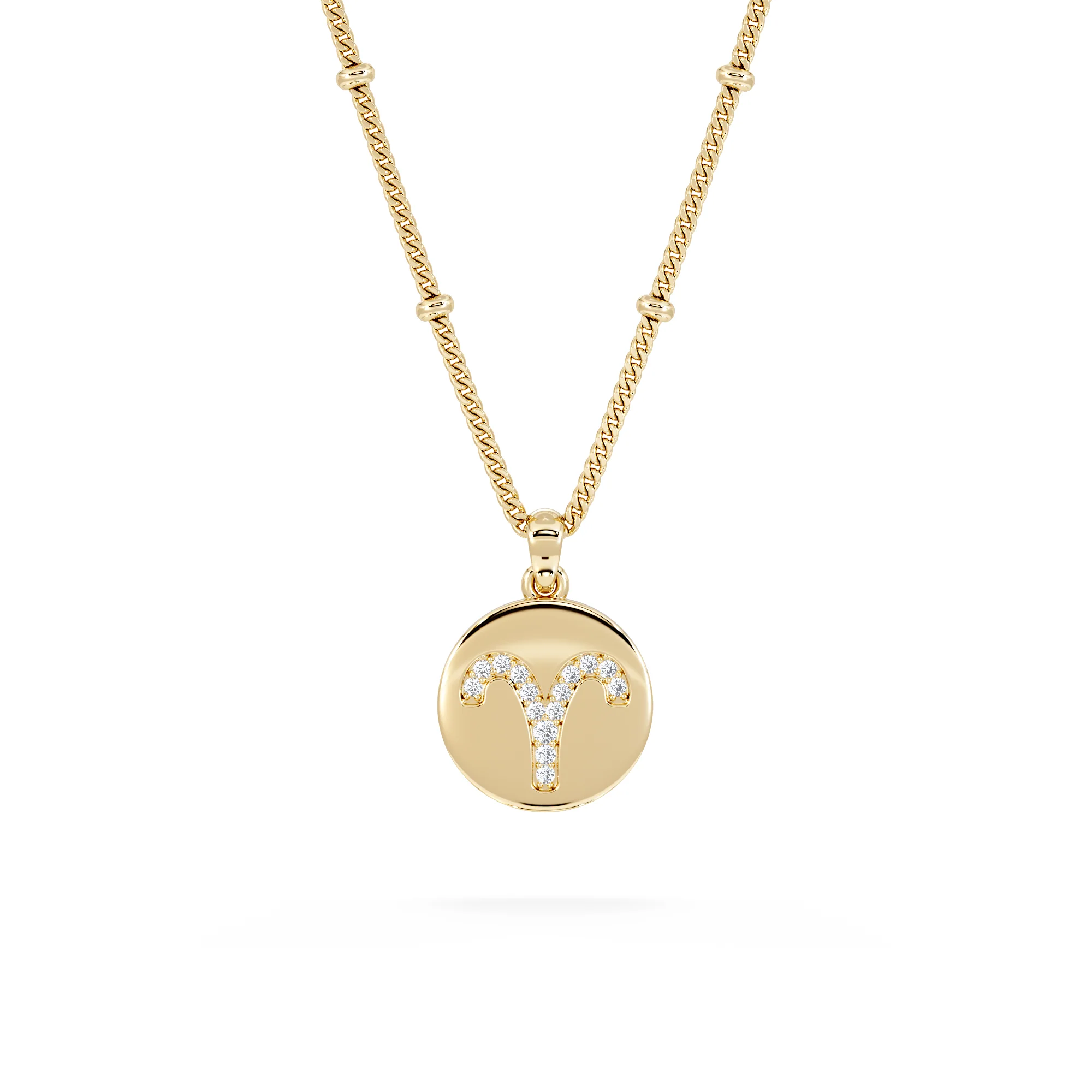 Astrology Aries 0.07ct Lab Grown Diamond Medallion Pendant Necklace in 18K Gold Vermeil - Image 3