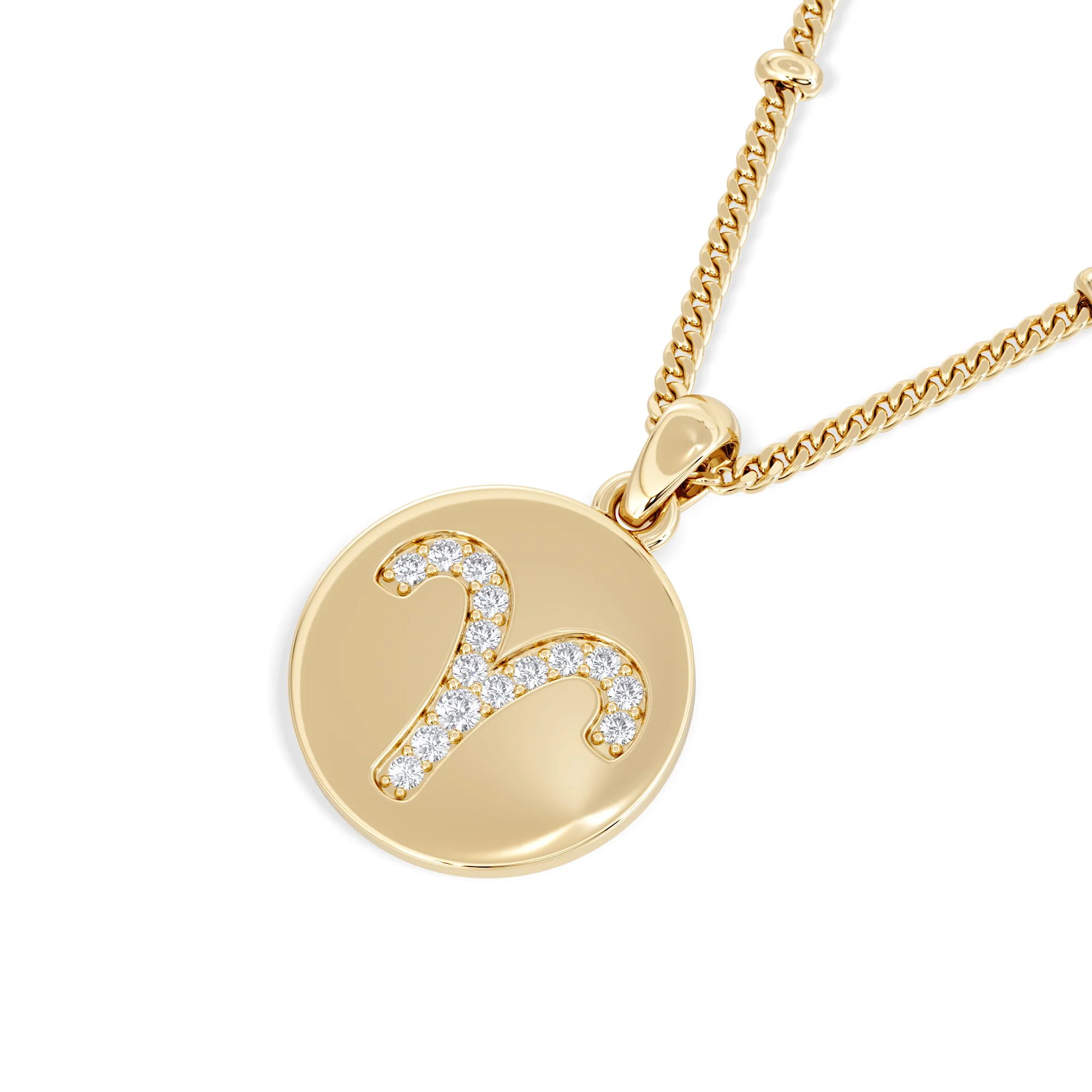 Astrology Aries 0.07ct Lab Grown Diamond Medallion Pendant Necklace in 18K Gold Vermeil - Image 5