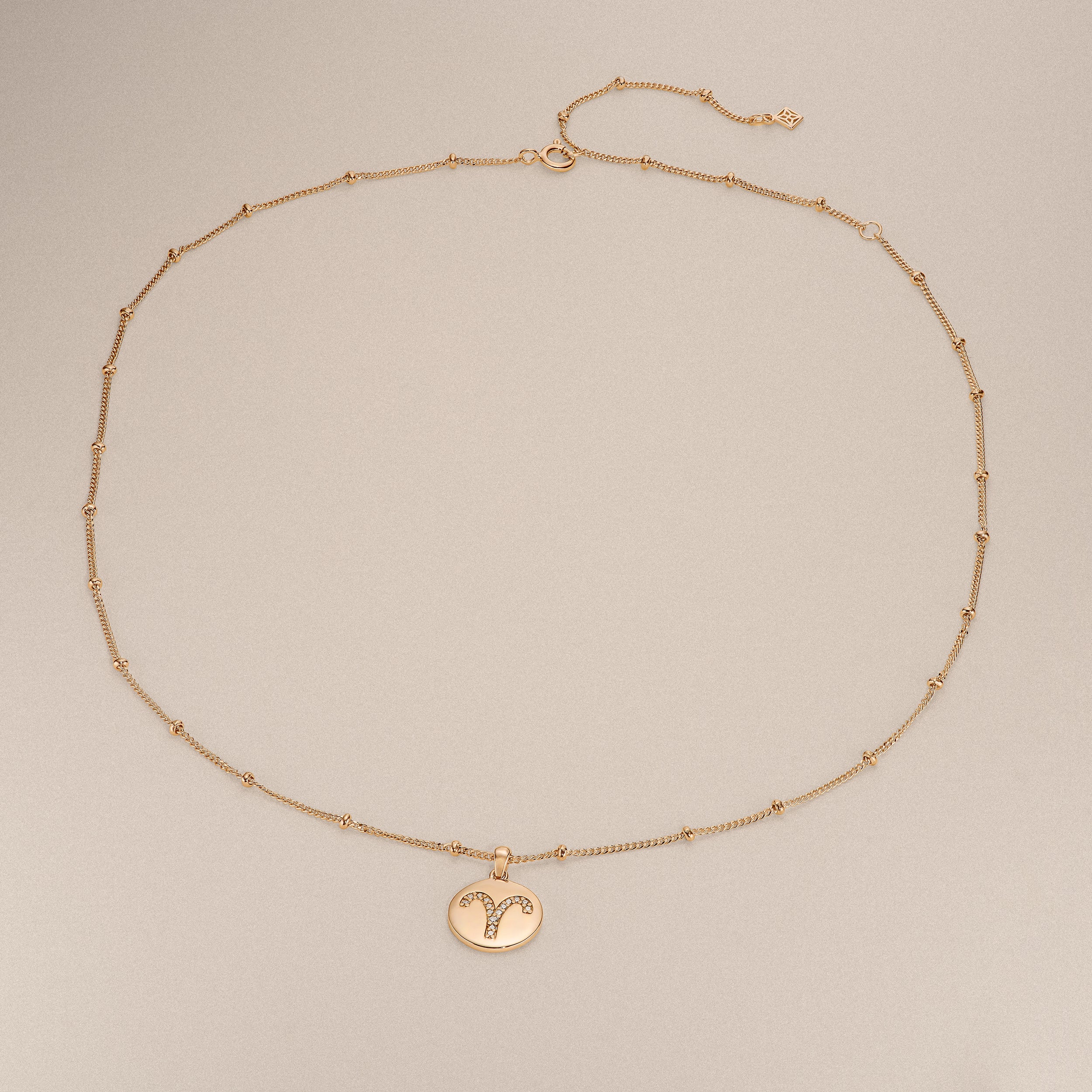 Astrology Aries 0.07ct Lab Grown Diamond Medallion Pendant Necklace in 18K Gold Vermeil - Image 6