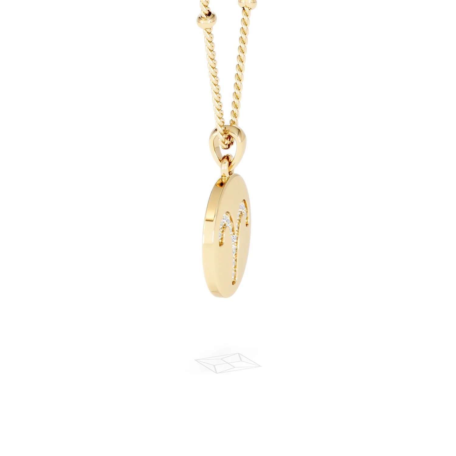 Astrology Aries 0.07ct Lab Grown Diamond Medallion Pendant Necklace in 18K Gold Vermeil - Image 72
