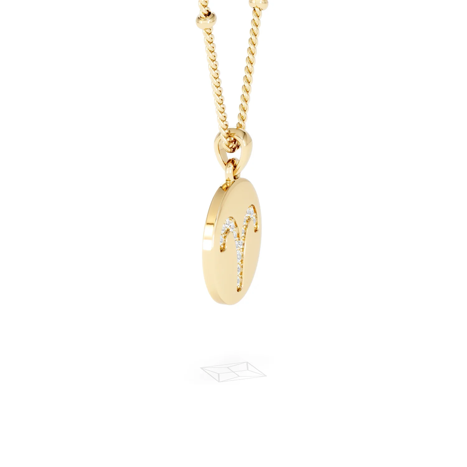 Astrology Aries 0.07ct Lab Grown Diamond Medallion Pendant Necklace in 18K Gold Vermeil - Image 73
