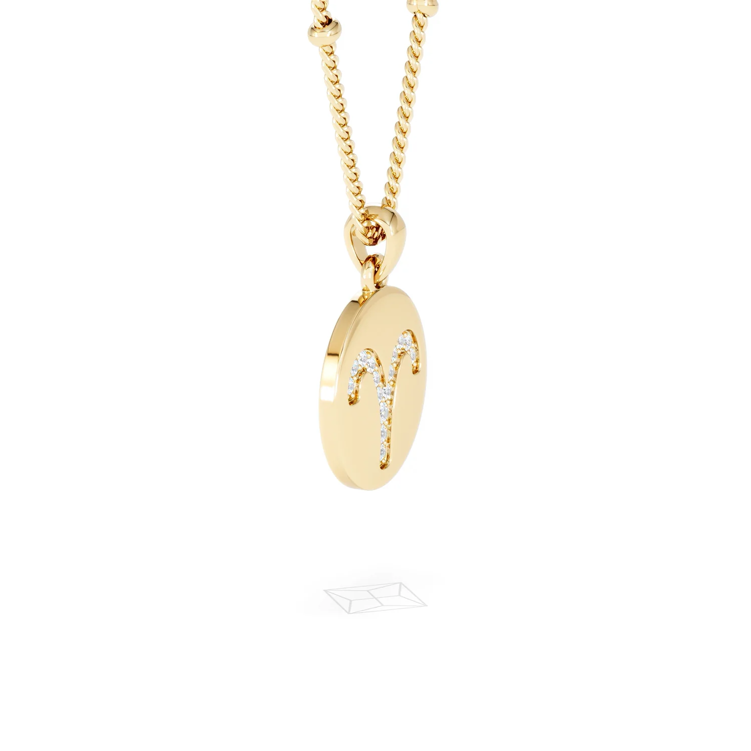 Astrology Aries 0.07ct Lab Grown Diamond Medallion Pendant Necklace in 18K Gold Vermeil - Image 74