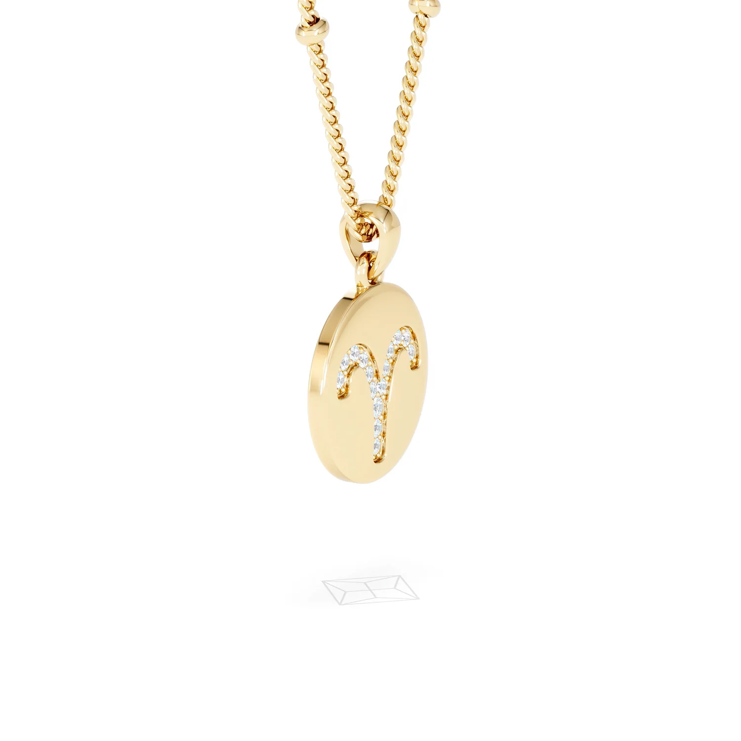 Astrology Aries 0.07ct Lab Grown Diamond Medallion Pendant Necklace in 18K Gold Vermeil - Image 75