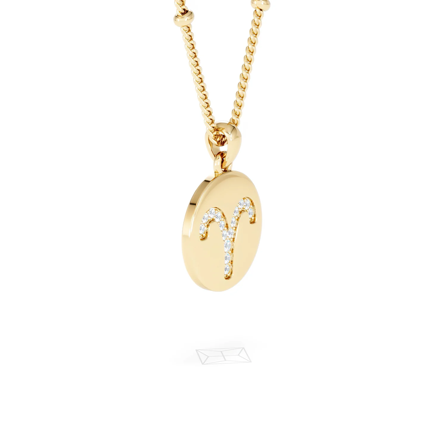 Astrology Aries 0.07ct Lab Grown Diamond Medallion Pendant Necklace in 18K Gold Vermeil - Image 76