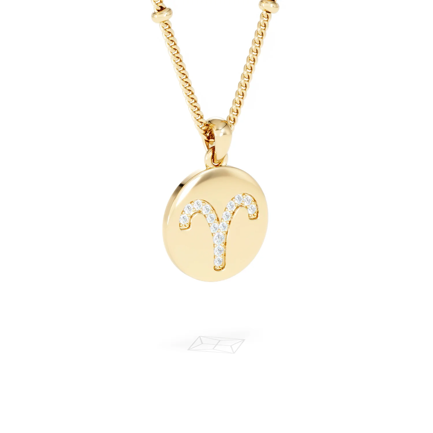 Astrology Aries 0.07ct Lab Grown Diamond Medallion Pendant Necklace in 18K Gold Vermeil - Image 81