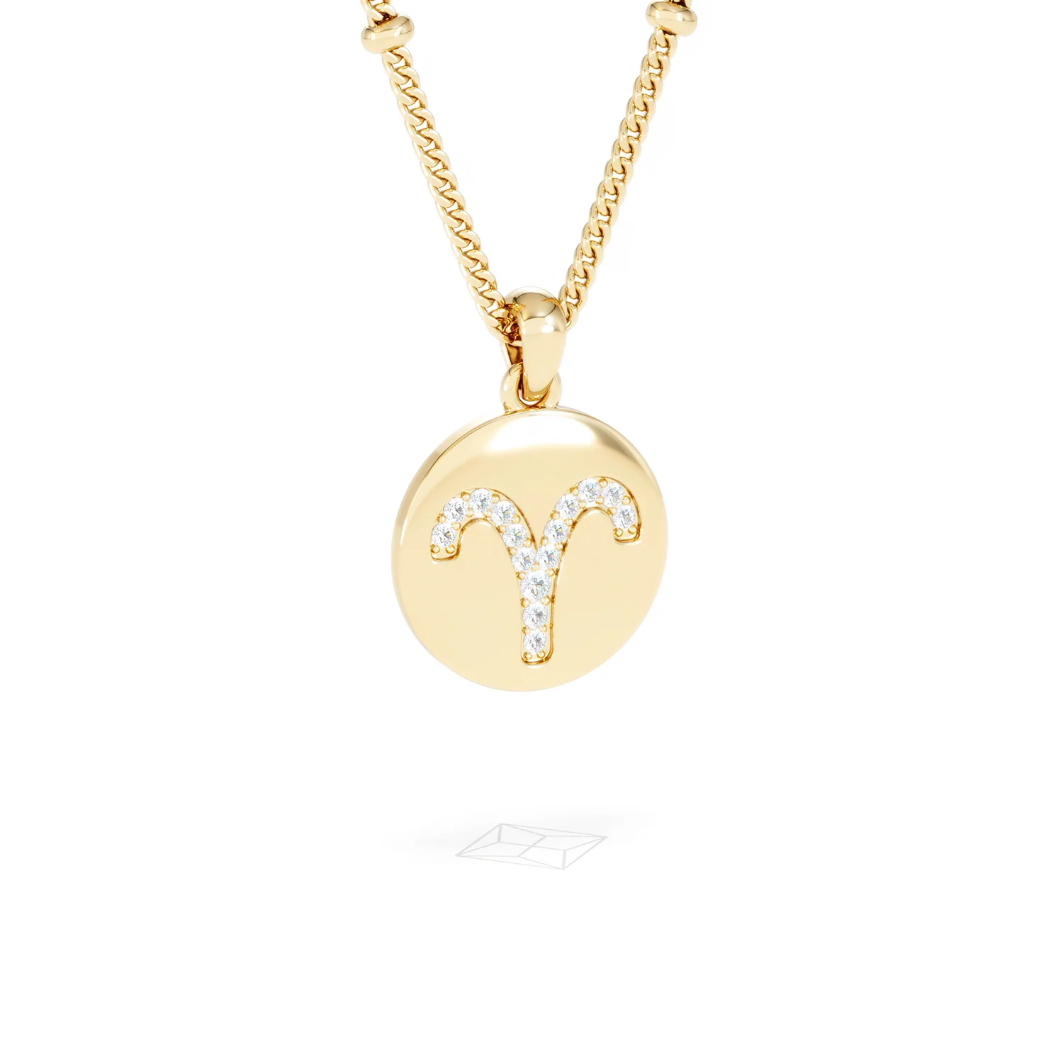 Astrology Aries 0.07ct Lab Grown Diamond Medallion Pendant Necklace in 18K Gold Vermeil - Image 83