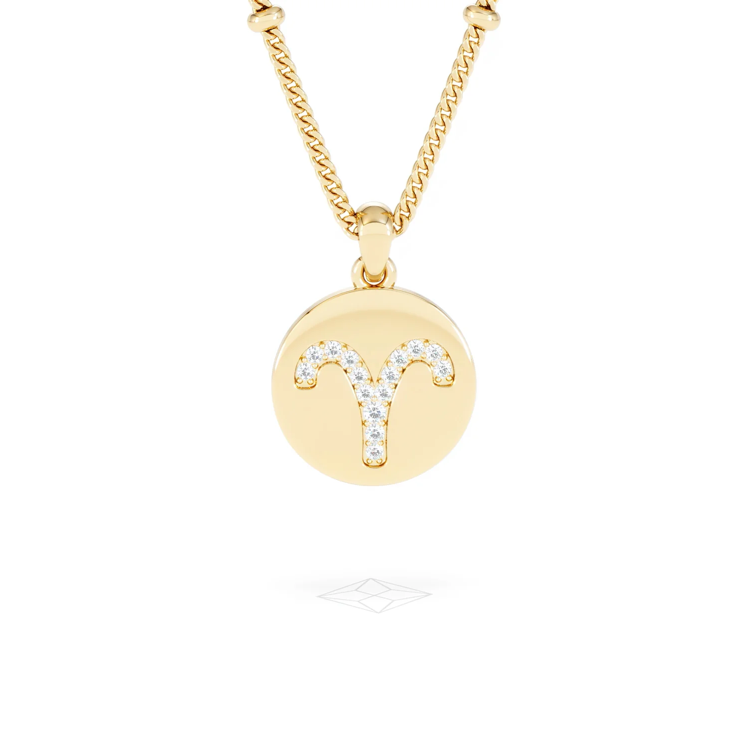 Astrology Aries 0.07ct Lab Grown Diamond Medallion Pendant Necklace in 18K Gold Vermeil - Image 87
