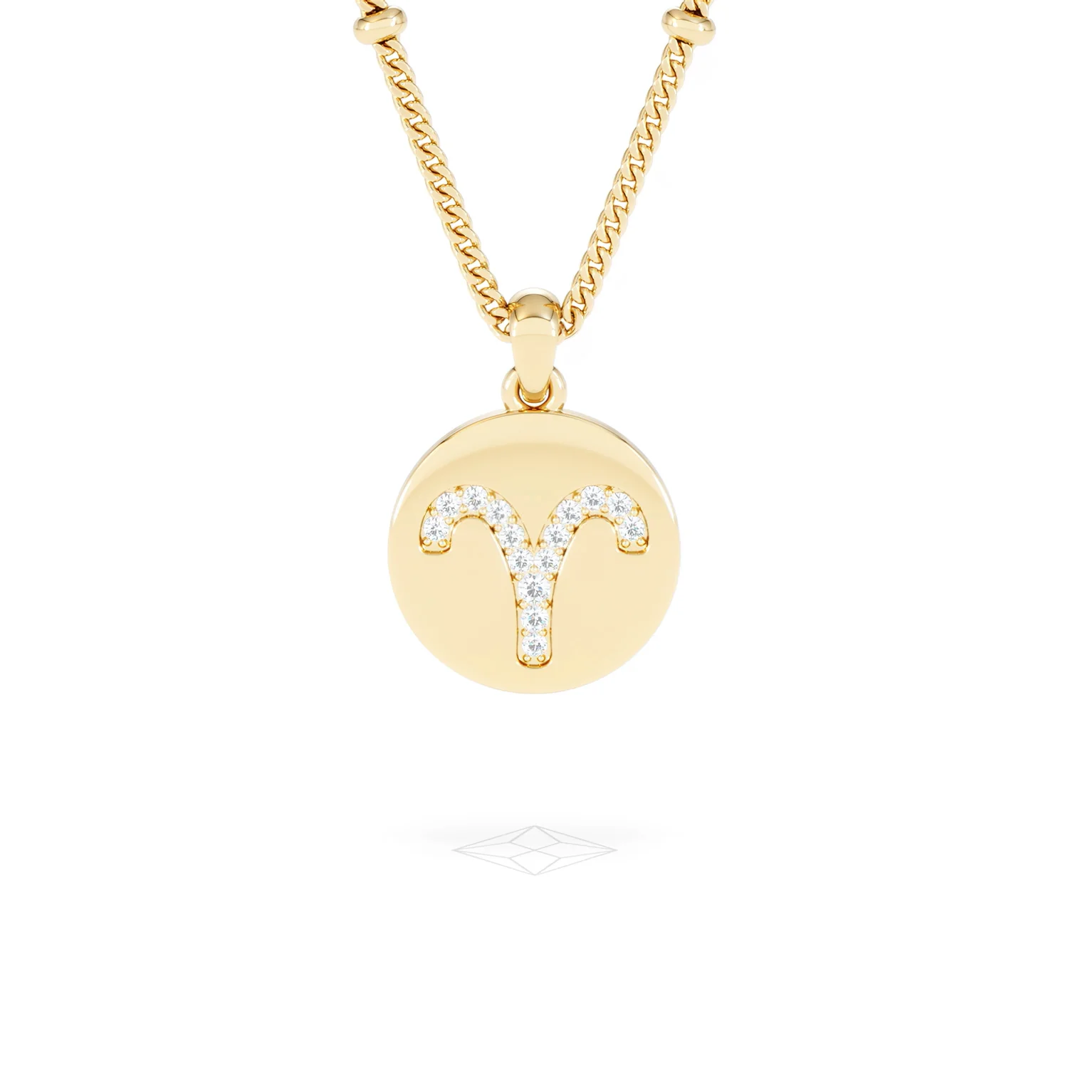 Astrology Aries 0.07ct Lab Grown Diamond Medallion Pendant Necklace in 18K Gold Vermeil - Image 88