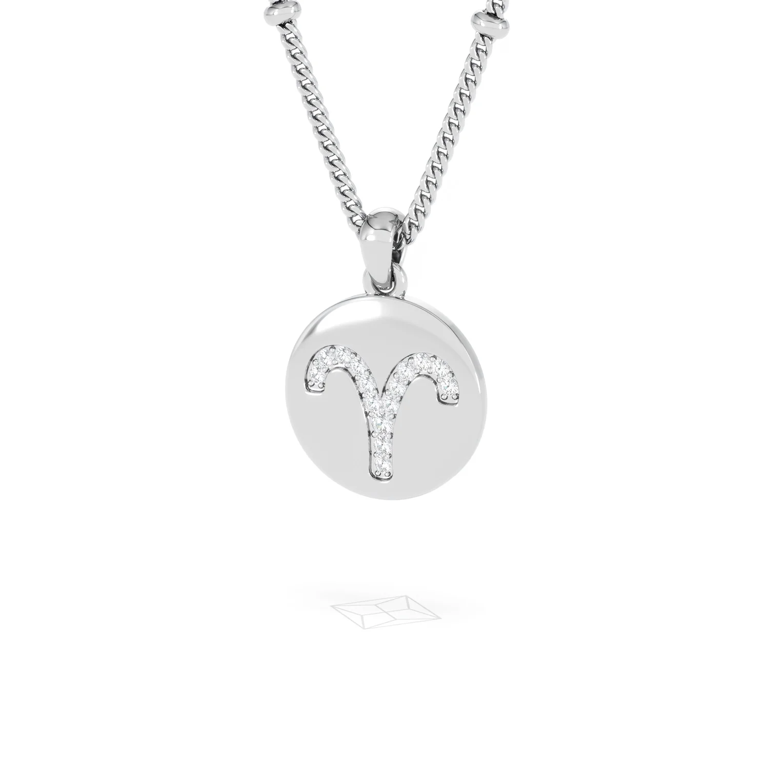 Astrology Aries 0.07ct Lab Grown Diamond Medallion Pendant Necklace in Sterling Silver - Image 13