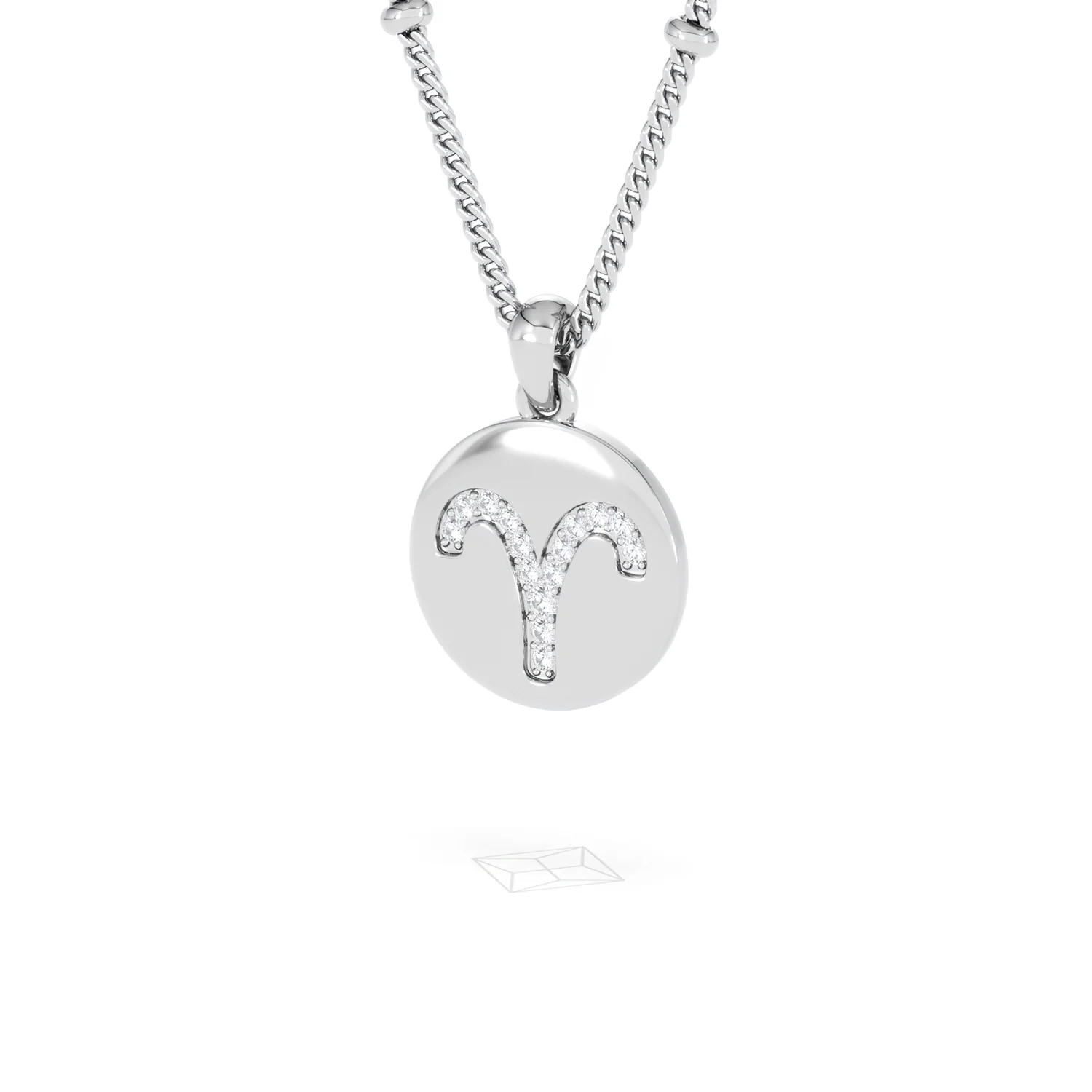 Astrology Aries 0.07ct Lab Grown Diamond Medallion Pendant Necklace in Sterling Silver - Image 14