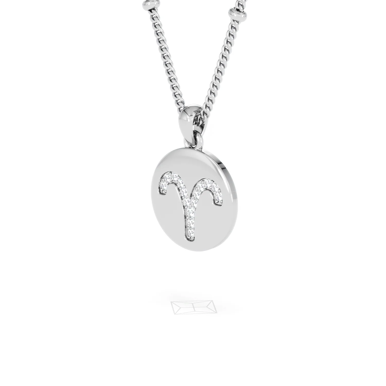 Astrology Aries 0.07ct Lab Grown Diamond Medallion Pendant Necklace in Sterling Silver - Image 17